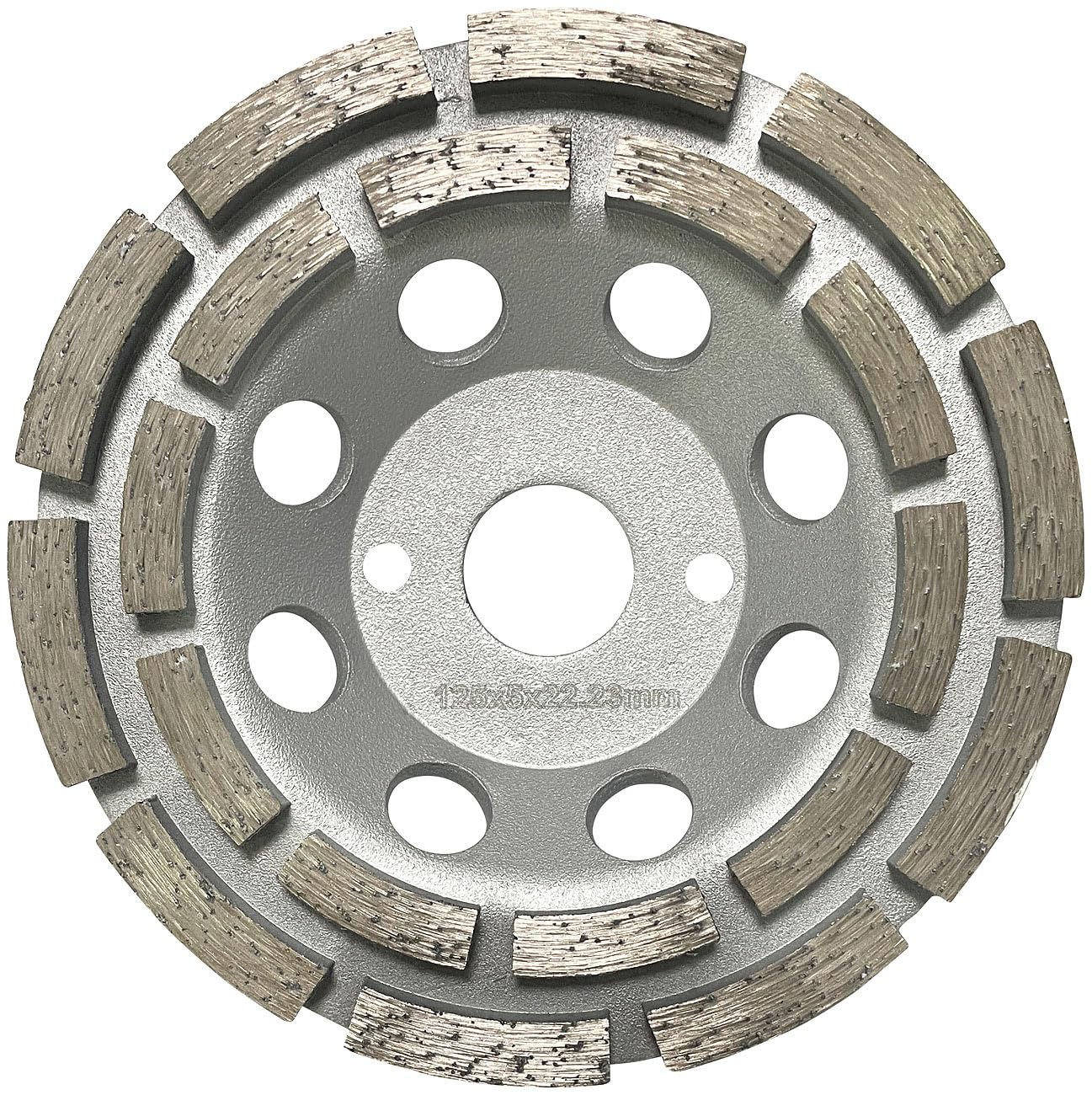 AGT Diamantschleifteller: 8er-Set universal Diamant-Schleiftöpfe 125 mm, doppelreihig (doppelreihige Schleifscheiben, Schliefteller)