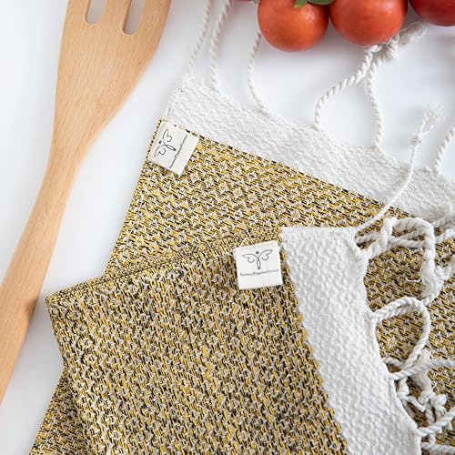 Miniatura 116 de SMYRNA TURKISH COTTON Herringbone Series - Juego de 6 paños de cocina lavables a máquina, ultra suaves, absorbentes, prelavados y de secado rápido