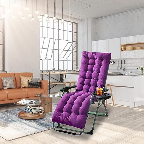 Vista 42 de Moclever Cojín para silla de gravedad cero de 67 x 22 x 4 pulgadas, cojín reclinable grueso para interiores y exteriores, cojín suave para tumbona