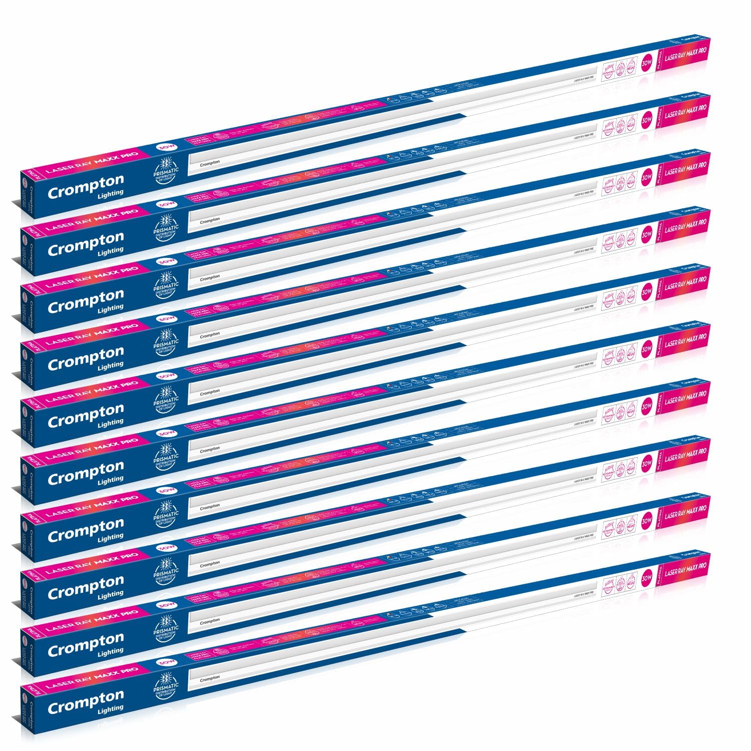 Crompton Laser Ray Maxx Pro 30W LED Batten | Energy Efficient Batten for Home | Warm White | Pack of 10-picture-10