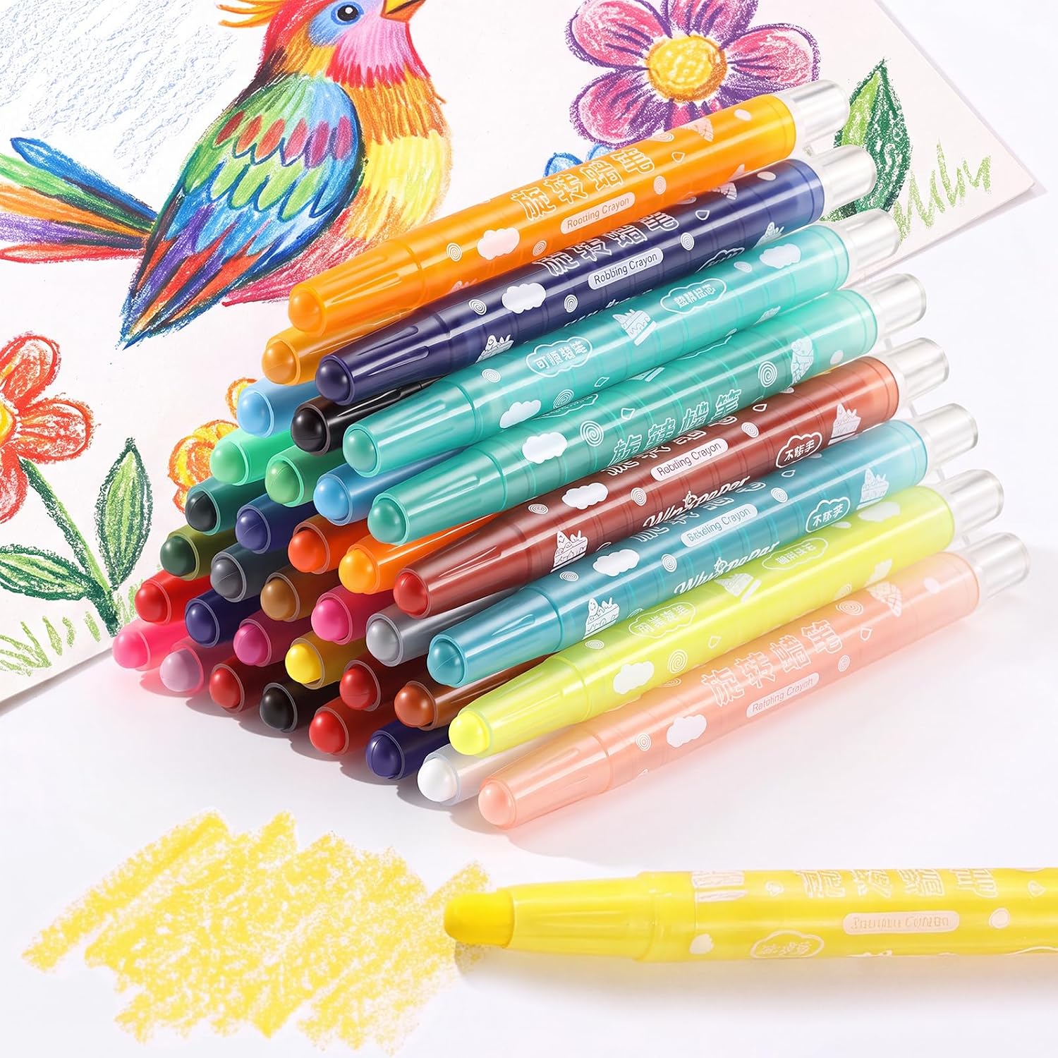 36 Colors Twistable Silky Crayons, Gel Crayons for Kids & Toddlers Ages 3+