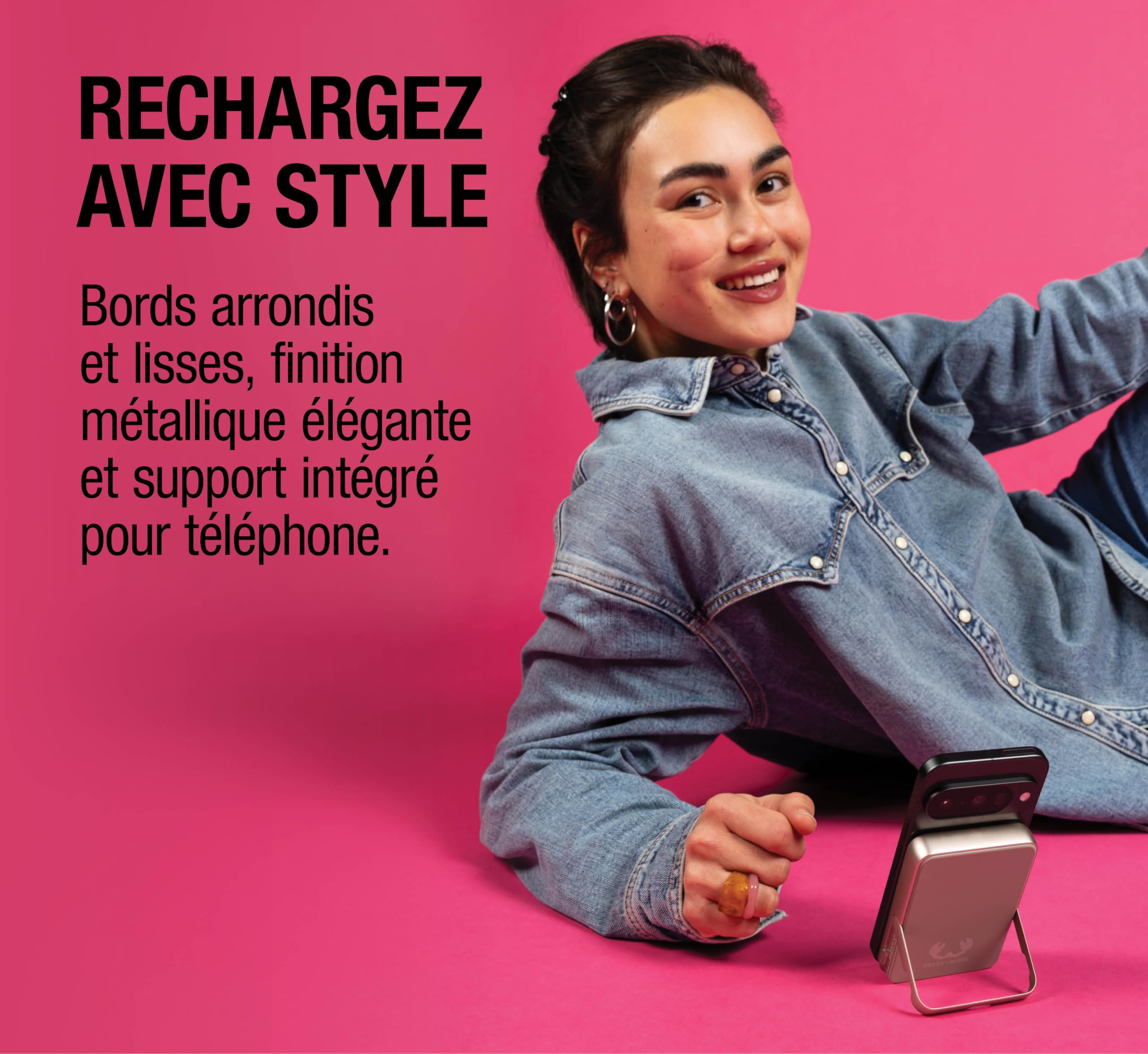 Fresh 'n Rebel Batterie Externe Magnétique sans Fil 10000mAh - Compatible avec MagSafe - Qi2 - Chargeur Rapide 15W - iPhone 17/16/15/14/13/12 & Appareils Android Qi - avec Support (Dreamy Lilac)