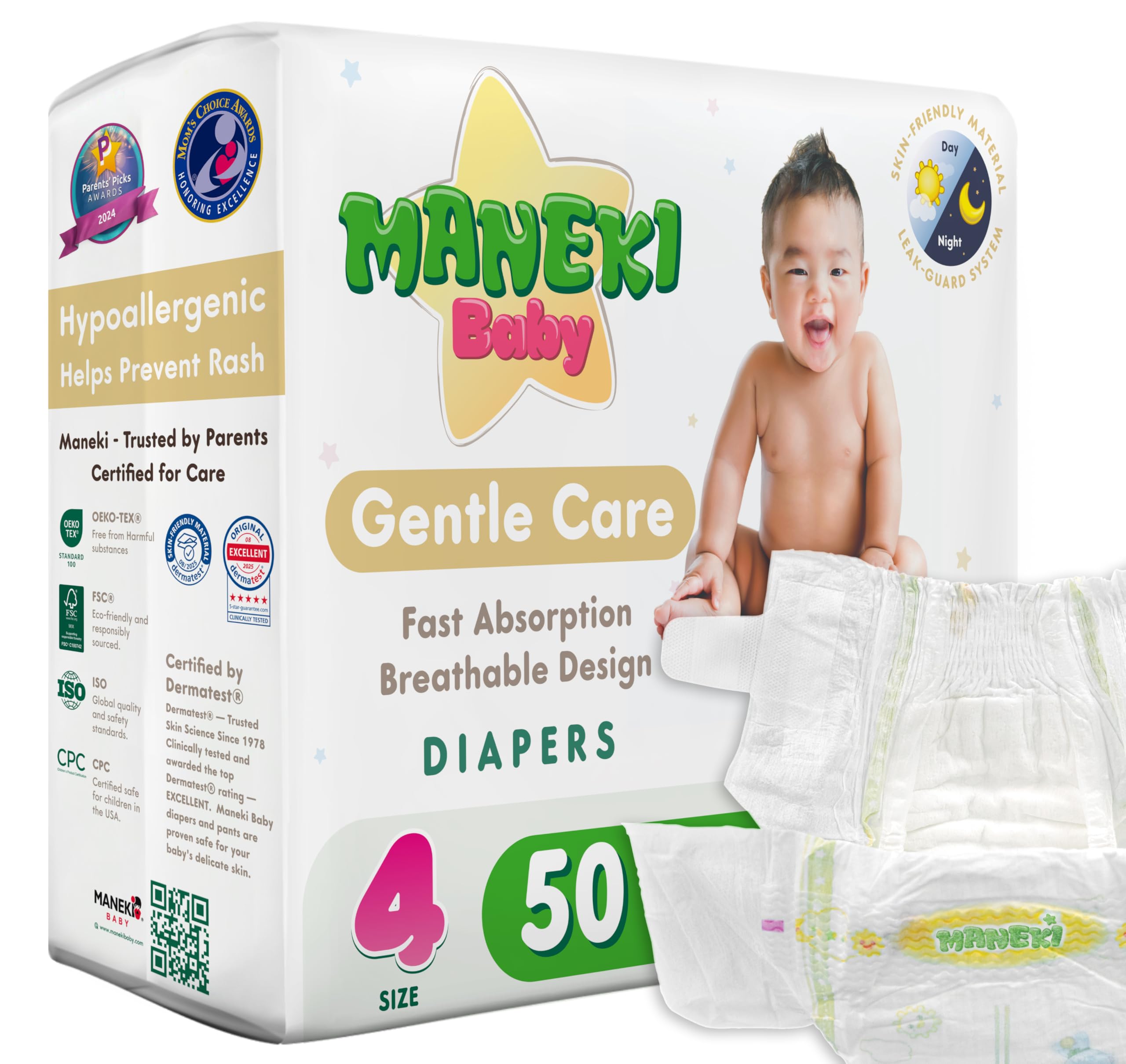 MANEKI Size 4 Diapers