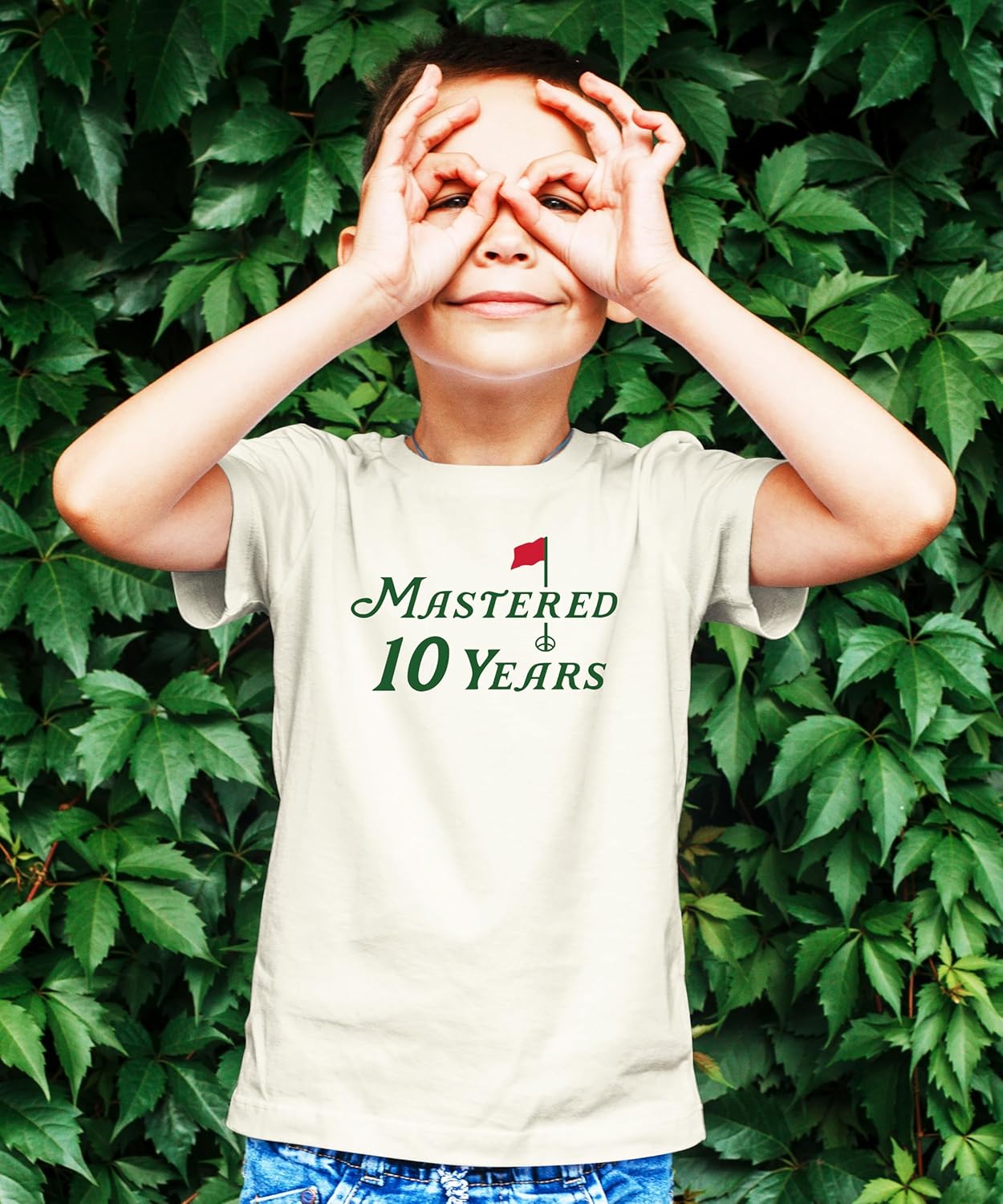 Olive Loves Apple Mastered 10 Years Golf Shirt for Boys & Girls 10th Birthday Party Golfing Theme T-Shirt for Kids - Image 2
