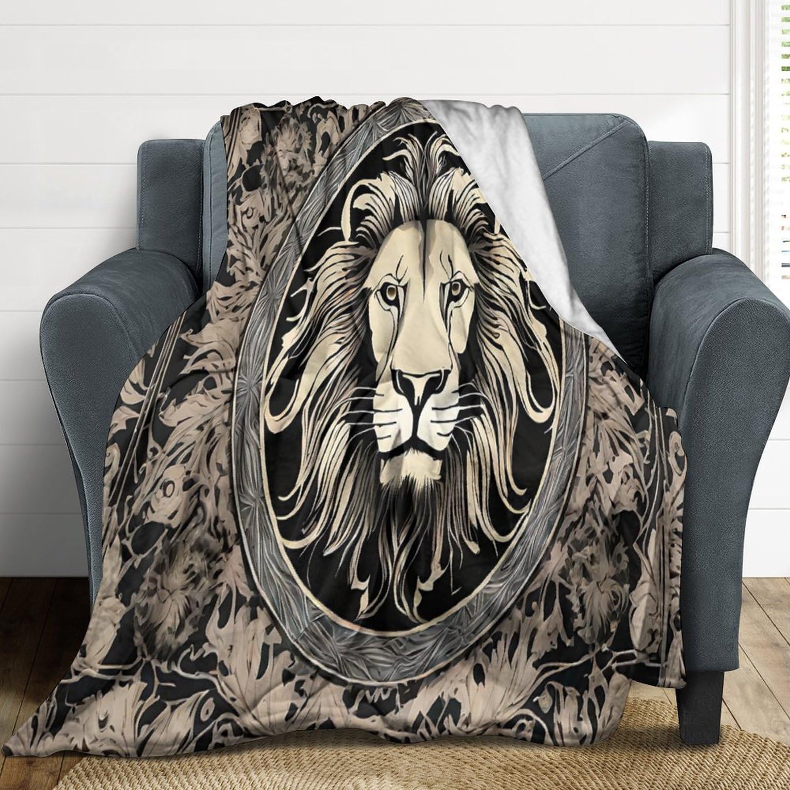 Couverture lion flanelle polaire douce microfibre chaude plaid TV