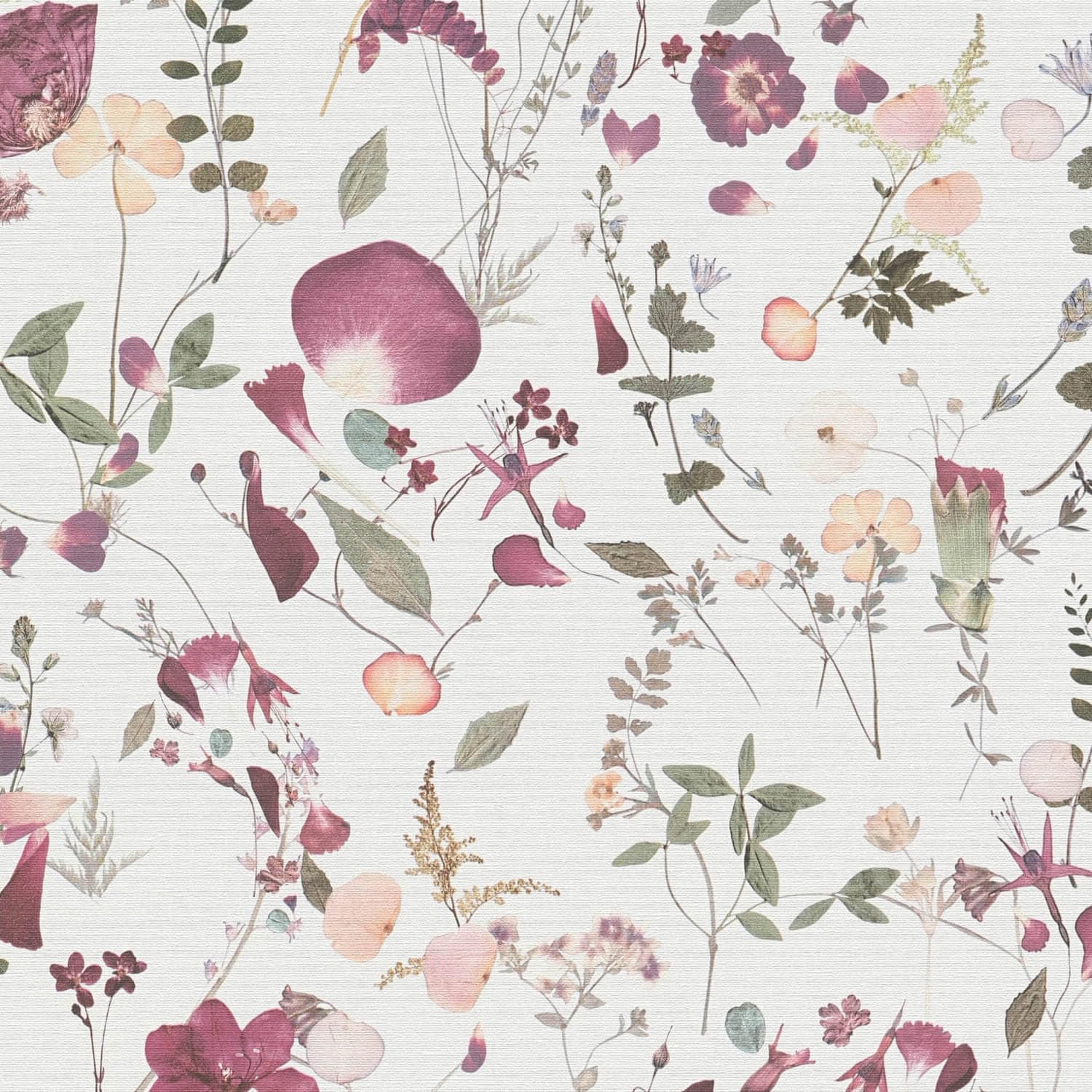 Papier peint intissé style shabby chic champêtre pour chambre adulte