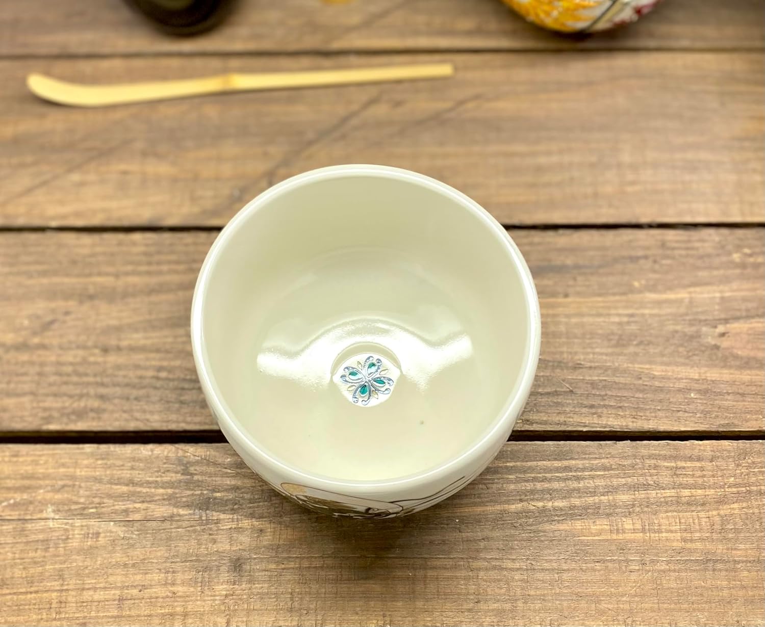 百華園 Kutani japanese porcelain【Matcha Bowl】 Fuujin Thunder God