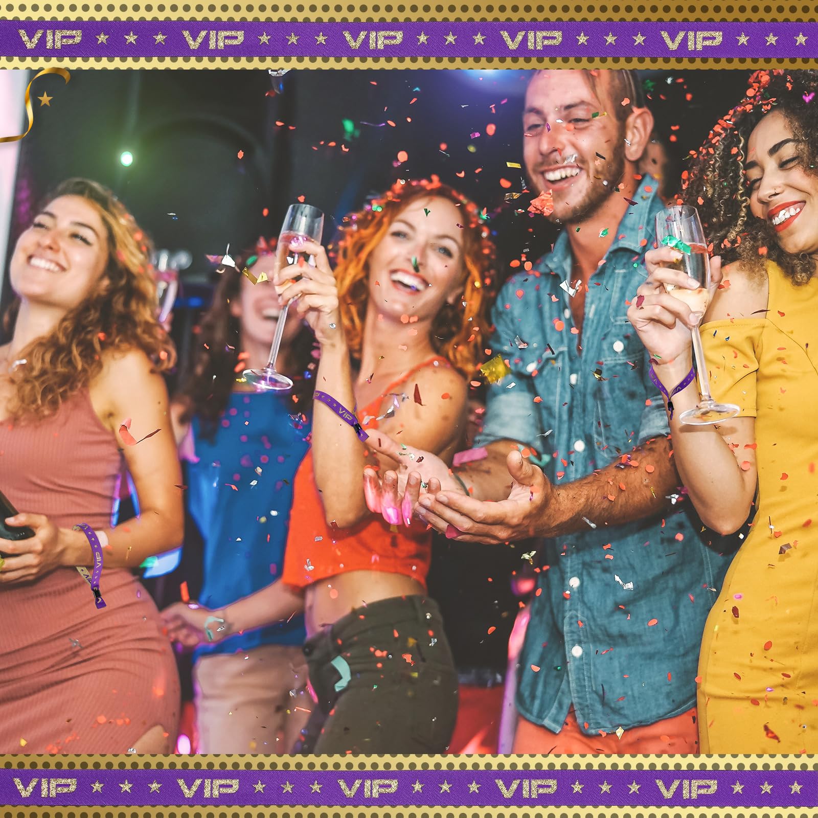 Otuuz VIP-armbanden voor evenementen, stof, toegangsbanden, feestarmbanden, VIP-identificatiearmbanden voor evenementen, concert, festival, verjaardag, bruiloft, paars, 100 stuks
