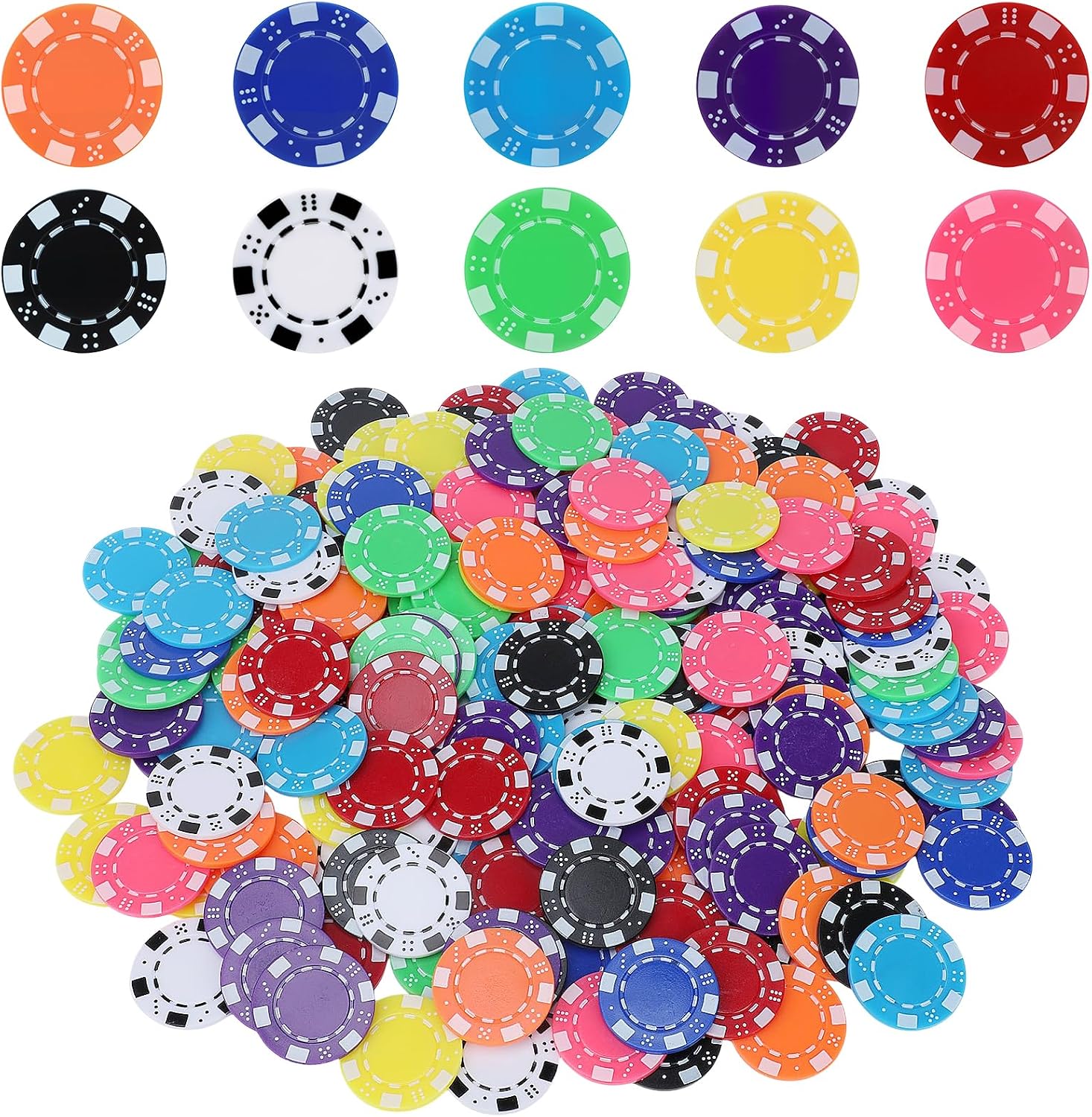 Coopay 100 Pcs Plastic Poker Chips for Texas Hold'em