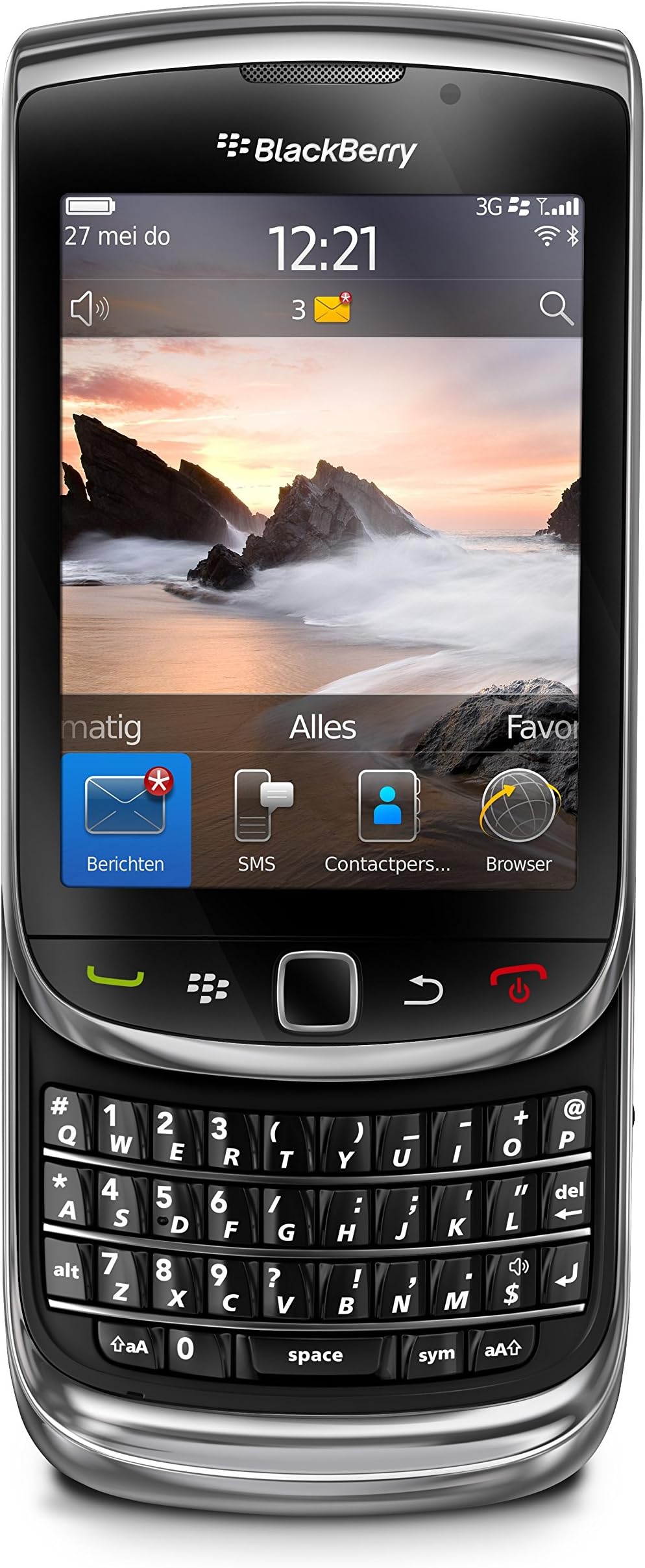 BlackBerry 9800 Torch Unlocked Phone with 5 MP Camera, Full QWERTY Keyboard, 4 GB Internal Storage, and Slider Card Slot Up to 32GB - International Version with No Warranty (Black)