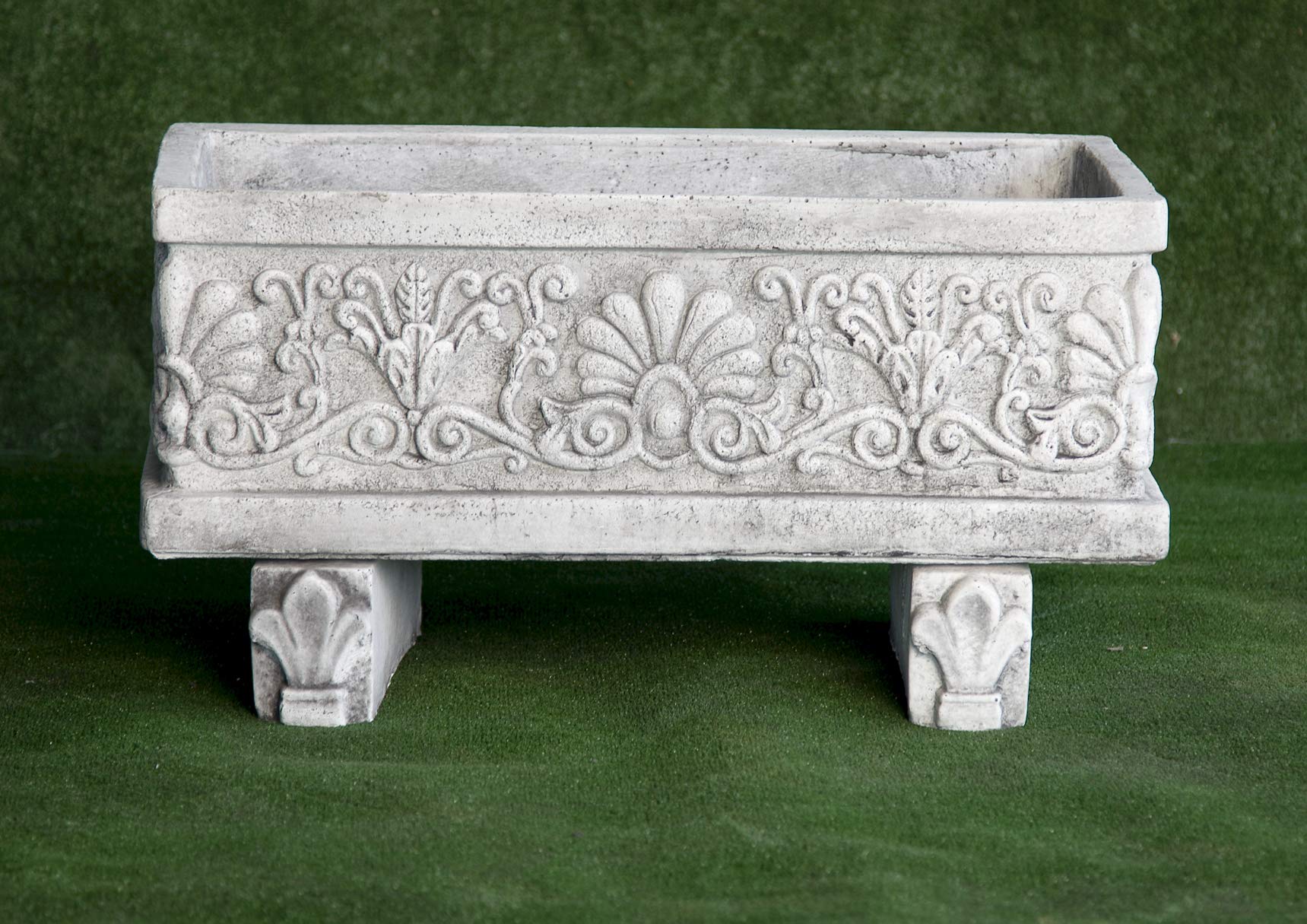 AnaParra Jardinera clásica de Hormigón Pontevedra 58x22x28cm. Peso 36kg. para Exteriores, Color Envejecido