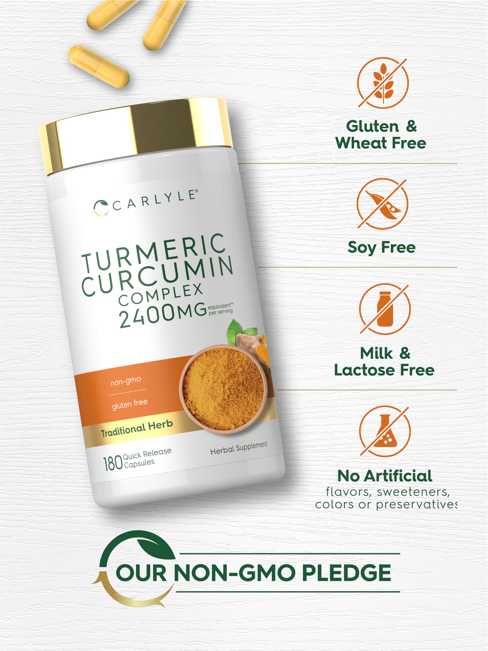 Carlyle Turmeric Curcumin Supplement | 180 Powder Capsules — Amazon image 5