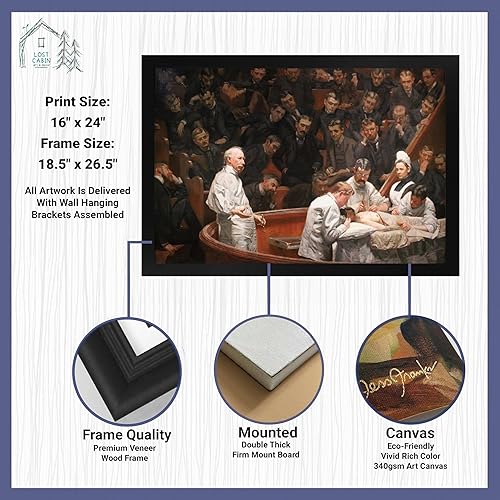 Miniatura 2 de The Agnew Clinic de Thomas Eakins - Lienzo enmarcado para decoración de pared, lienzos de reproducción de pinturas de obras de arte finas, impresión