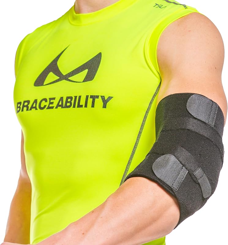 BraceAbility Soporte para síndrome del túnel cubital - Férula acolchada para el codo del nervio cubital para dormir y soporte diurno para neuropatía radial y tratamiento de atrapamiento de nervios, alivio del dolor y recuperación (universal)