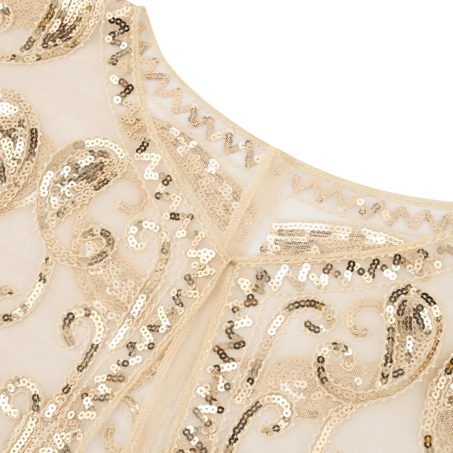 SWEETV Women's 1920s Flapper Shawl,Sequin Beaded Shawls and Wraps for Evening Dresses/Party/Wedding/Formal/Harlem night - Image 5