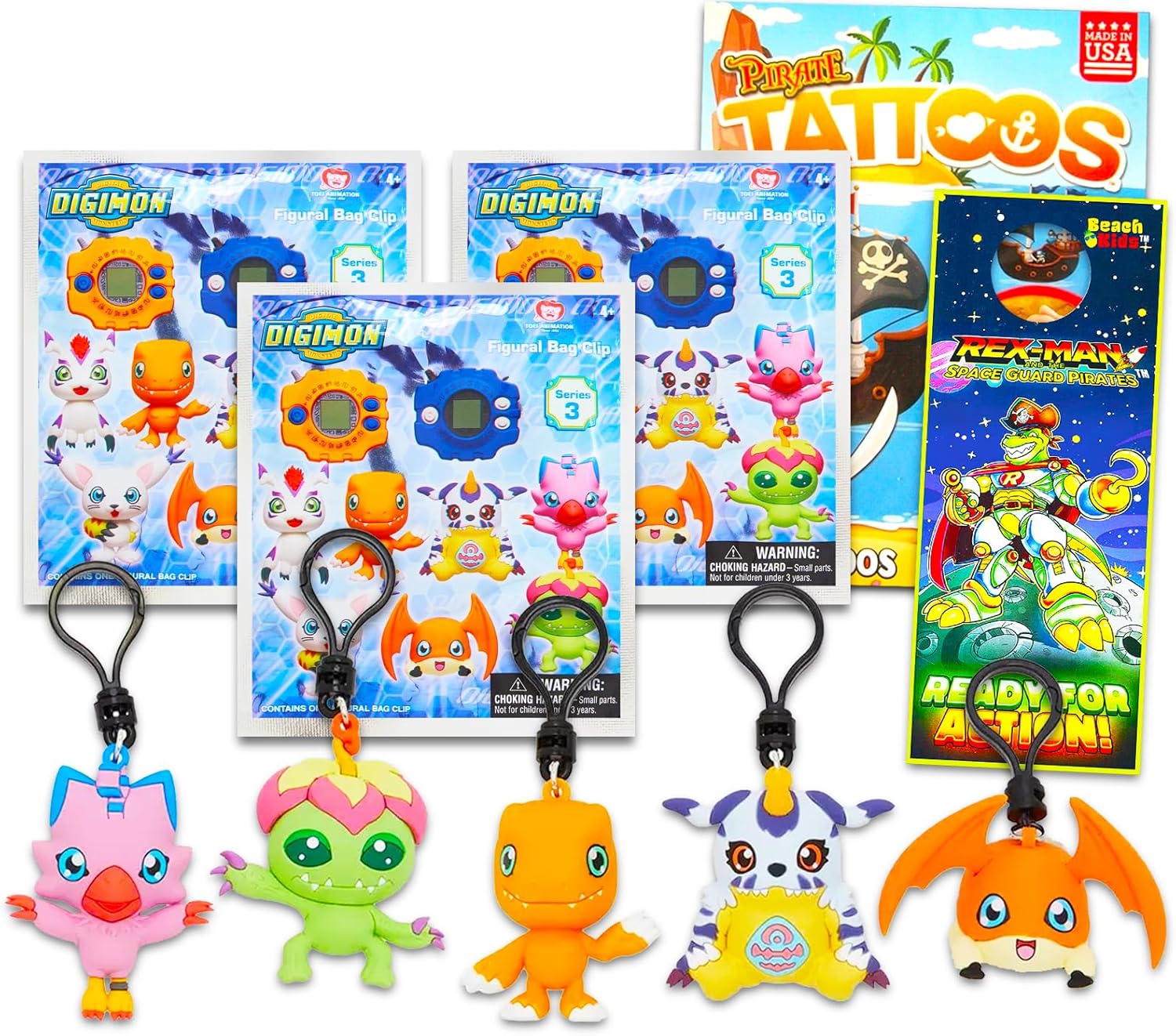 Screen Legends Digimon Blind Bags Party Favors 3 Pack