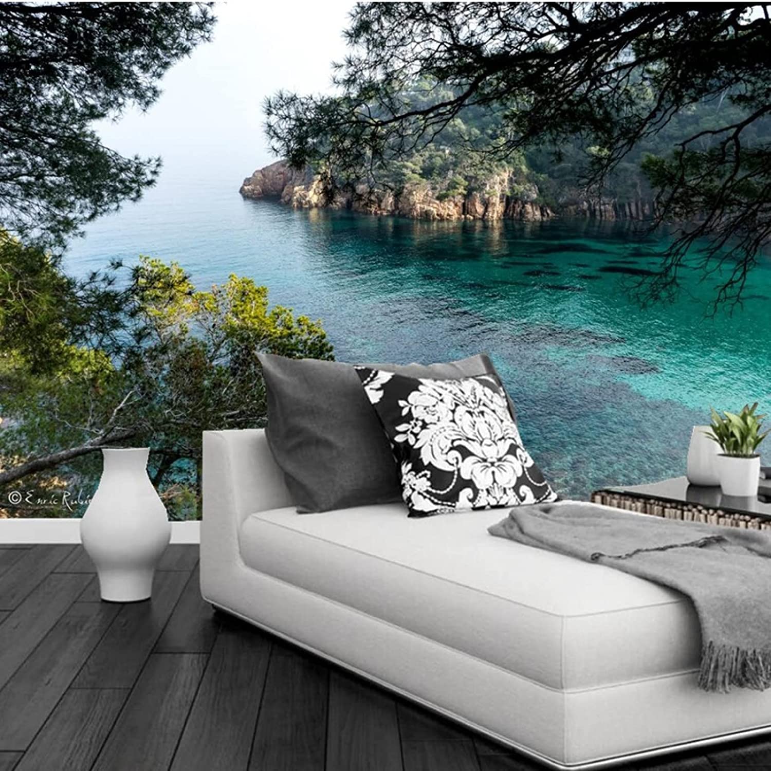 Murale Paesaggio Della Costa Dell'Oceano | Sfondo | Arte Della Parete | Murale | Immagine | Fotomurali | Sfondi | Murale Wal 3D Wallpaper Soggiorno Il Muro Per Camera Da Letto Mura 200 x 150 cm (LxA)