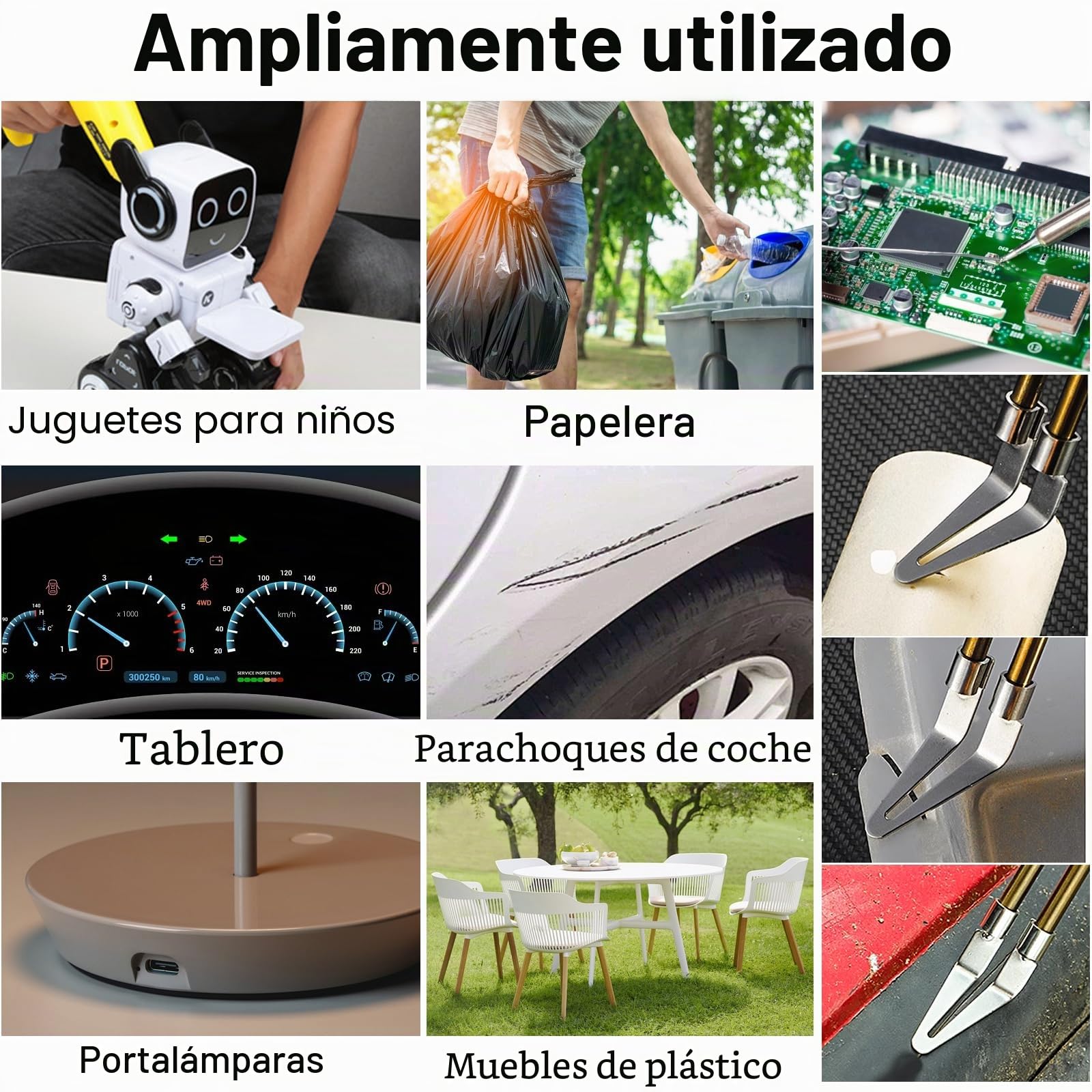 200W Soldador de Plástico,Plástico Soldadura Máquina con 900PCS Grapas,Kit de Reparación de Parachoques de Coche para la Reparación de Piezas de Plástico Automotrices