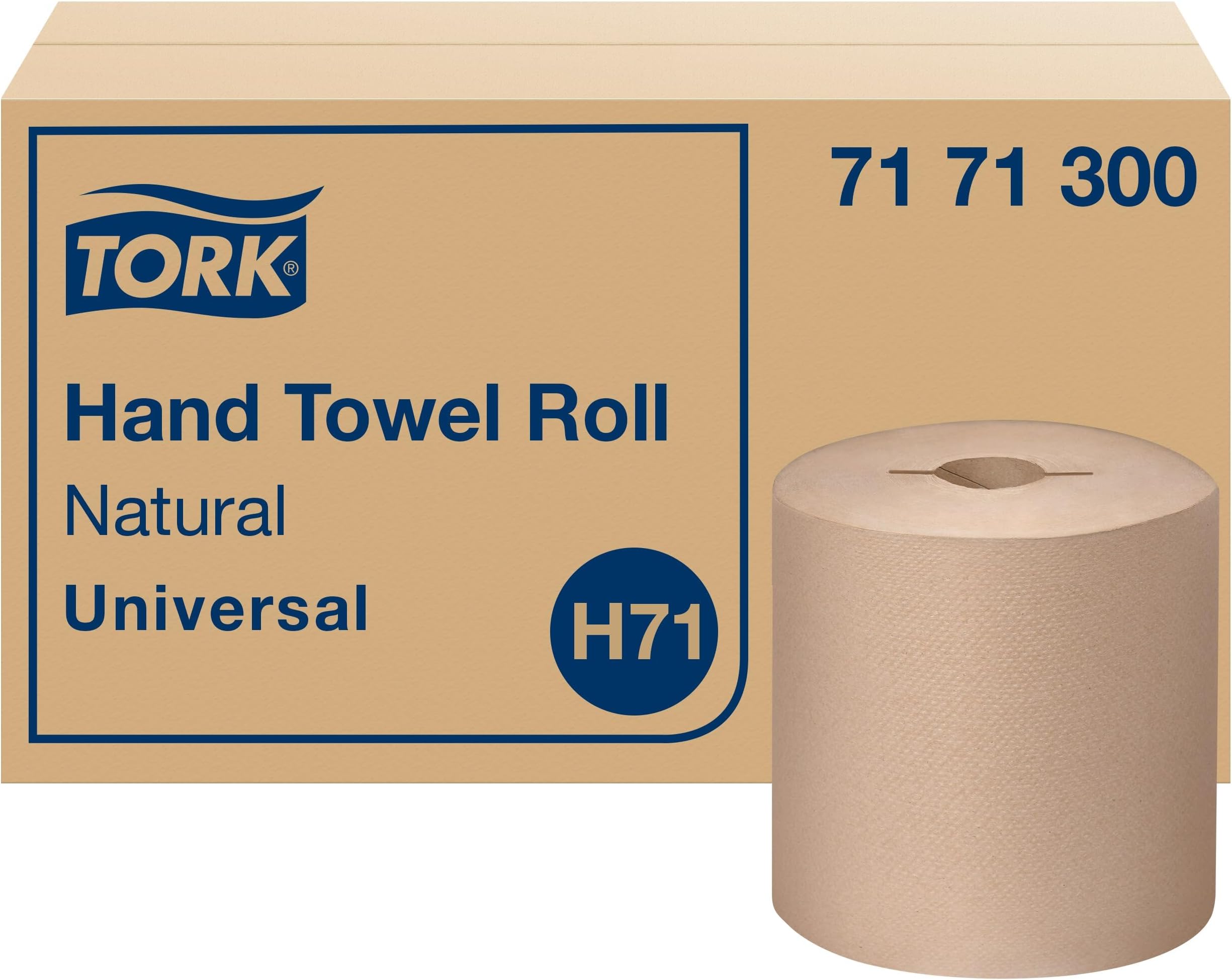 Hand Towel Roll, Natural, Universal, H71, Large, 100% Recycled, 1-Ply, White, 6 Rolls x 800 ft, 7171300