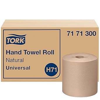 Tork Hand Towel Roll, Natural, Universal, H71, Large, 100% Recycled, 1-Ply, White, 6 Rolls x 800 ft, 7171300