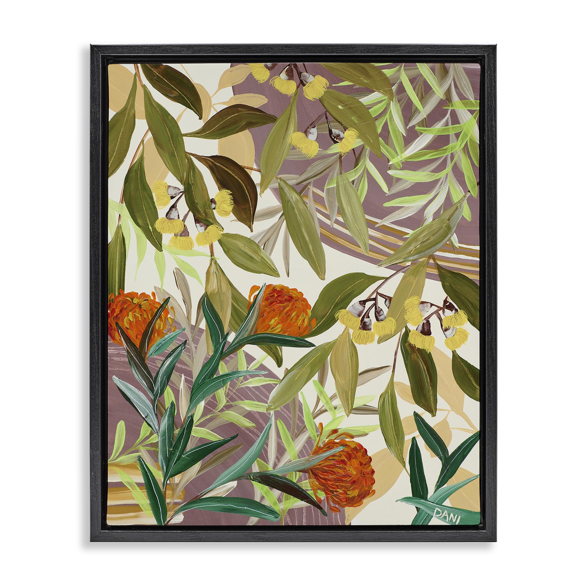 Floral Landscape Botanical, 24 x 30 Inch Canvas in Floater Frame