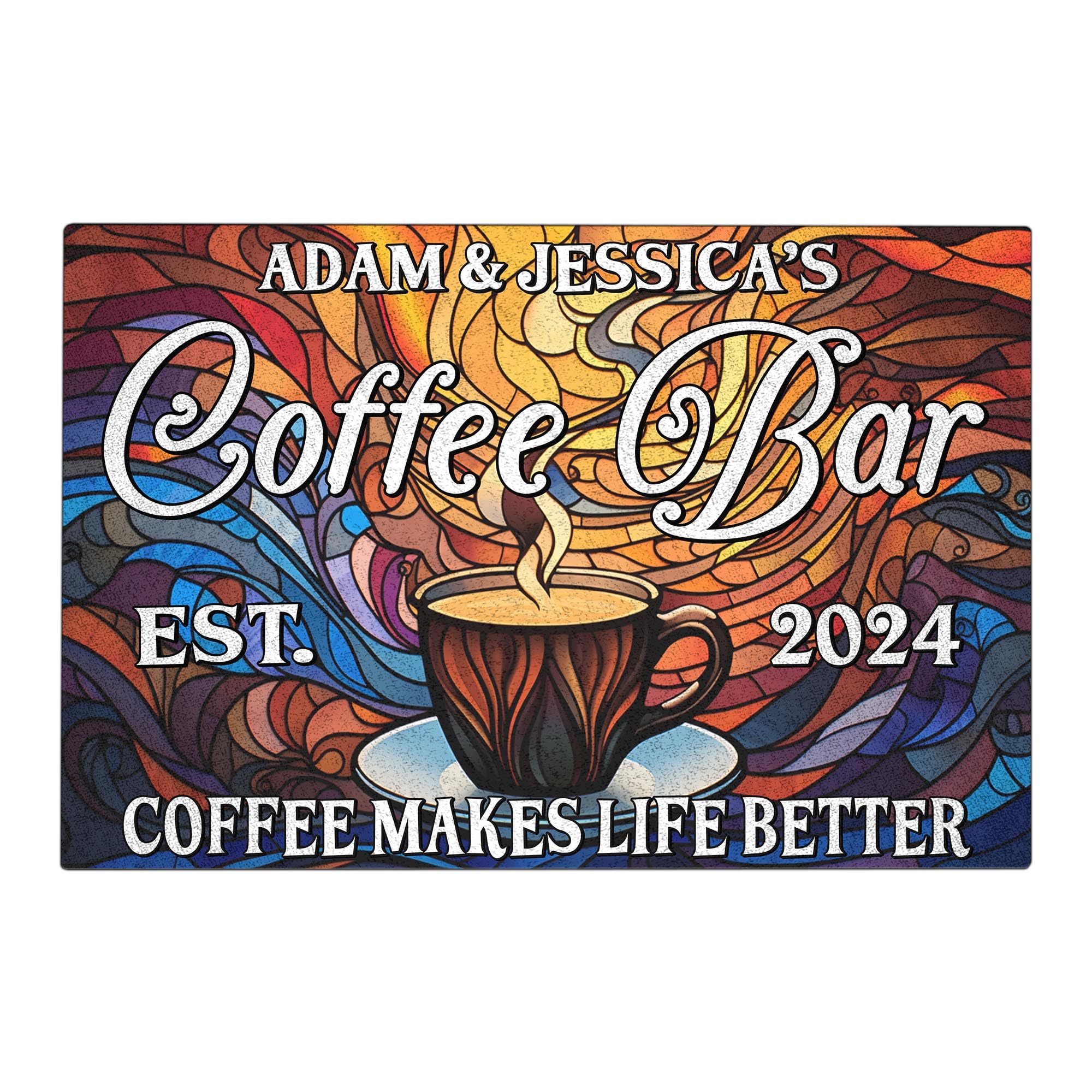 V VIBEPY All Over Printed, Personalized Coffee Bar Mat, Coffee Mat, Coffee Mat for Coffee Bar, 24x16 inches, 30x18 inches Mat, Coffee Decor, Coffee