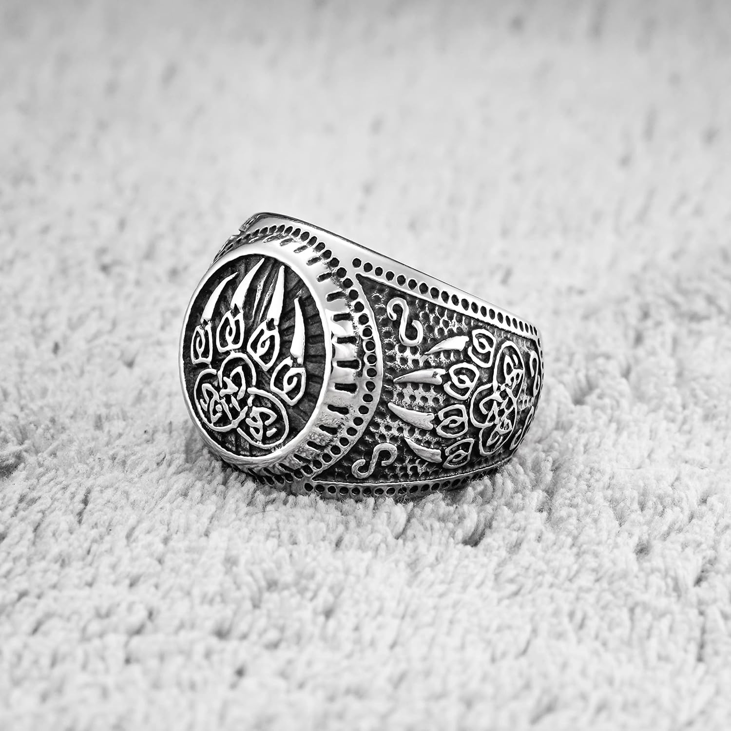 Stainless Steel Celtic Knot Bear Paw Ring Viking Berserker Bear Spirit Ring Norse Protection Jewelry Men Women - Image 3