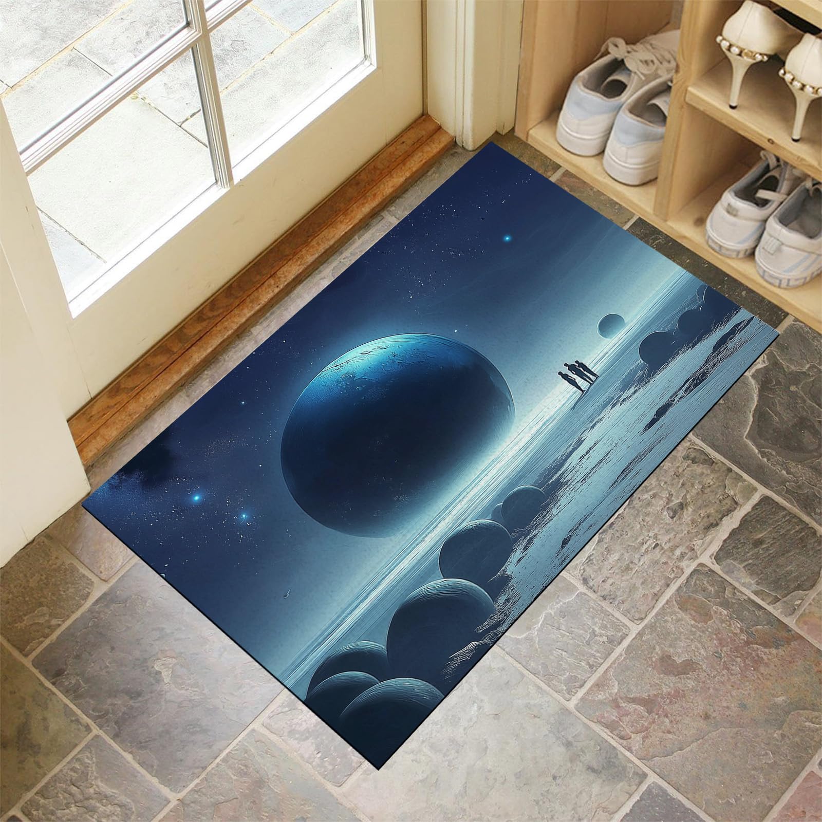 Tapis d'entrée antidérapant avec microfibres absorbantes paillasson lavable en machine