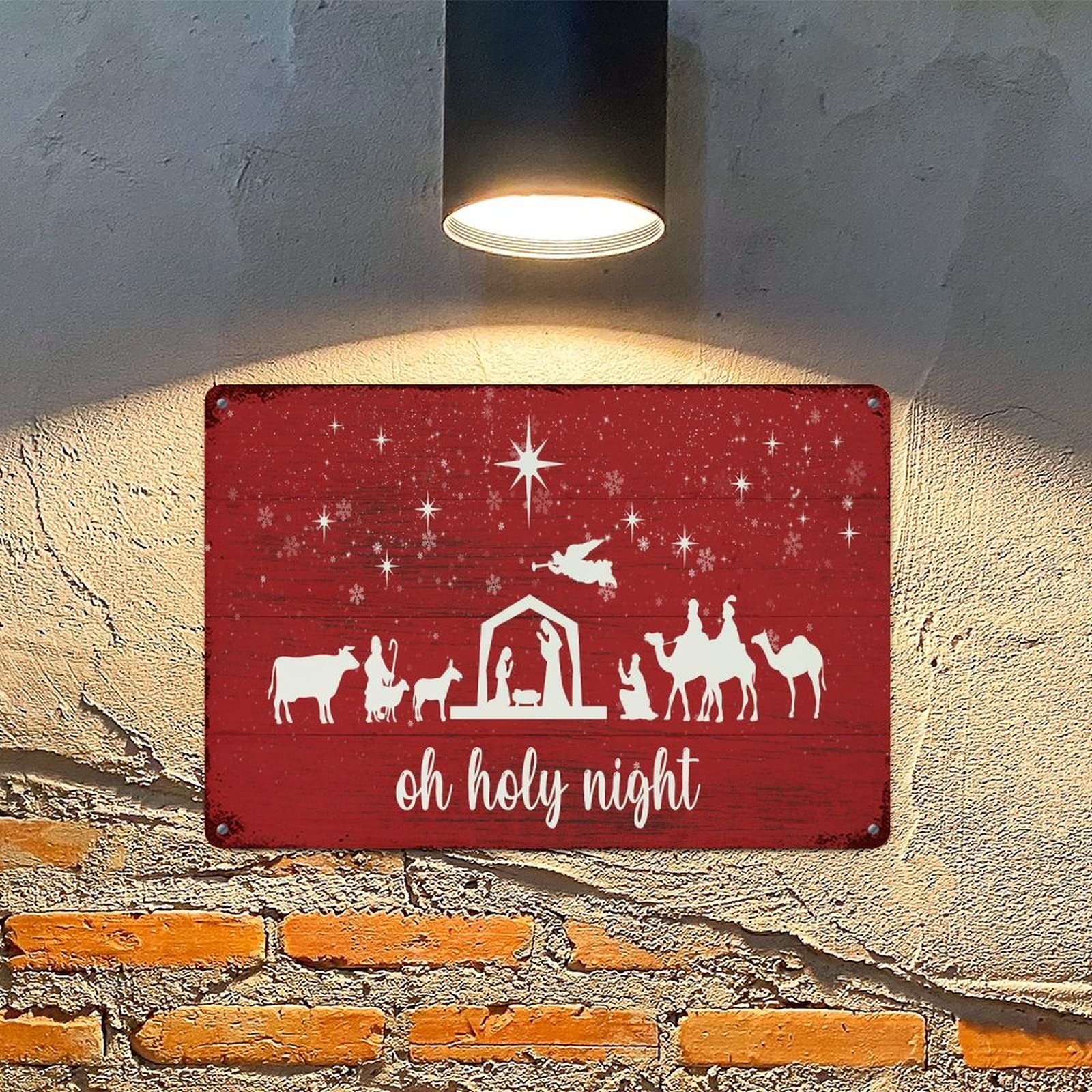 Plaque murale vintage en métal décoration de Noël pour salon 30x45 cm