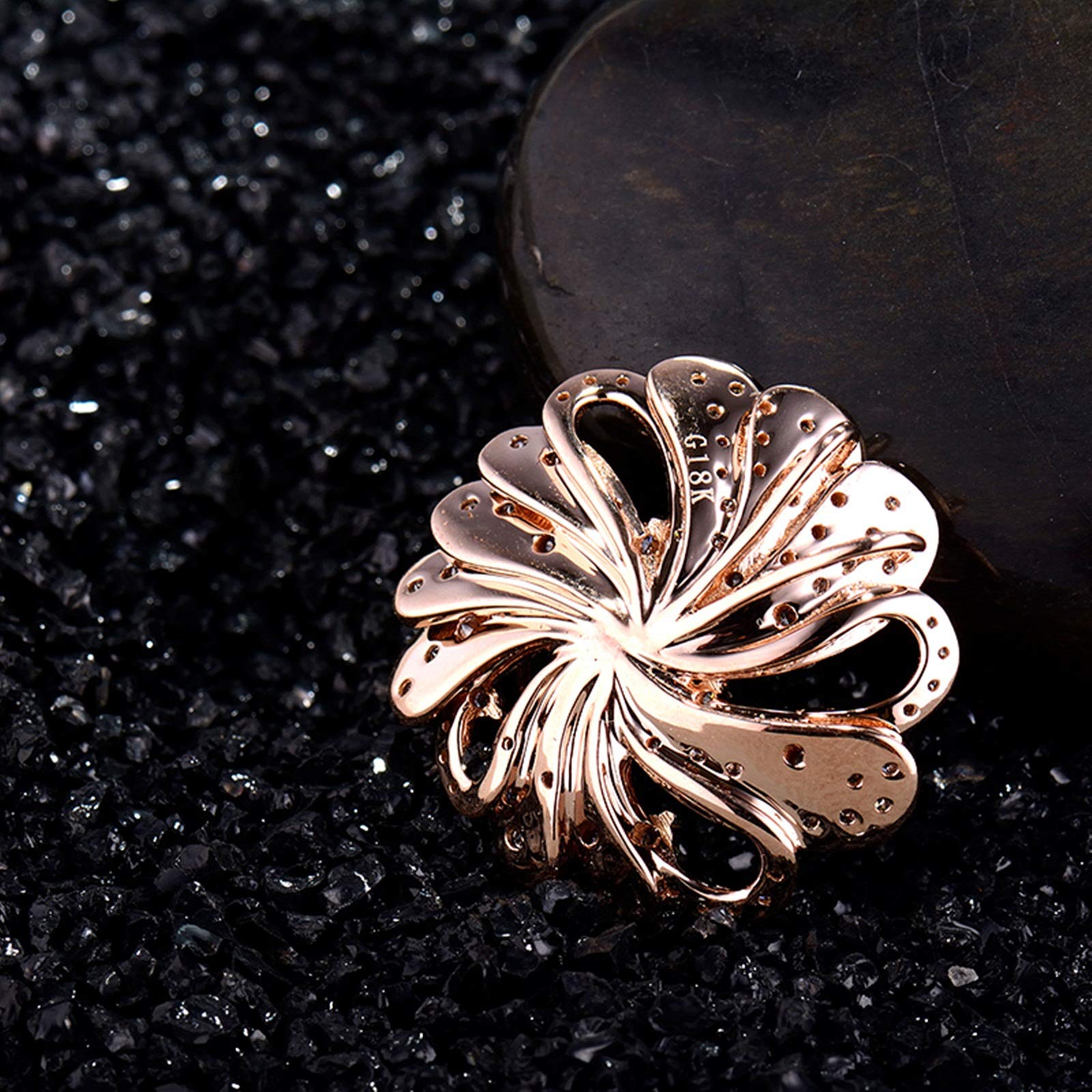Collar para Mujer, Flor con Esmeralda creada por Muchacho de 1,5 Quilates, Oro de 18 Quilates/Plata de Ley 925, Collares con Colgante para niñas, Regalo para el día de la Madre/día de San Valentín,