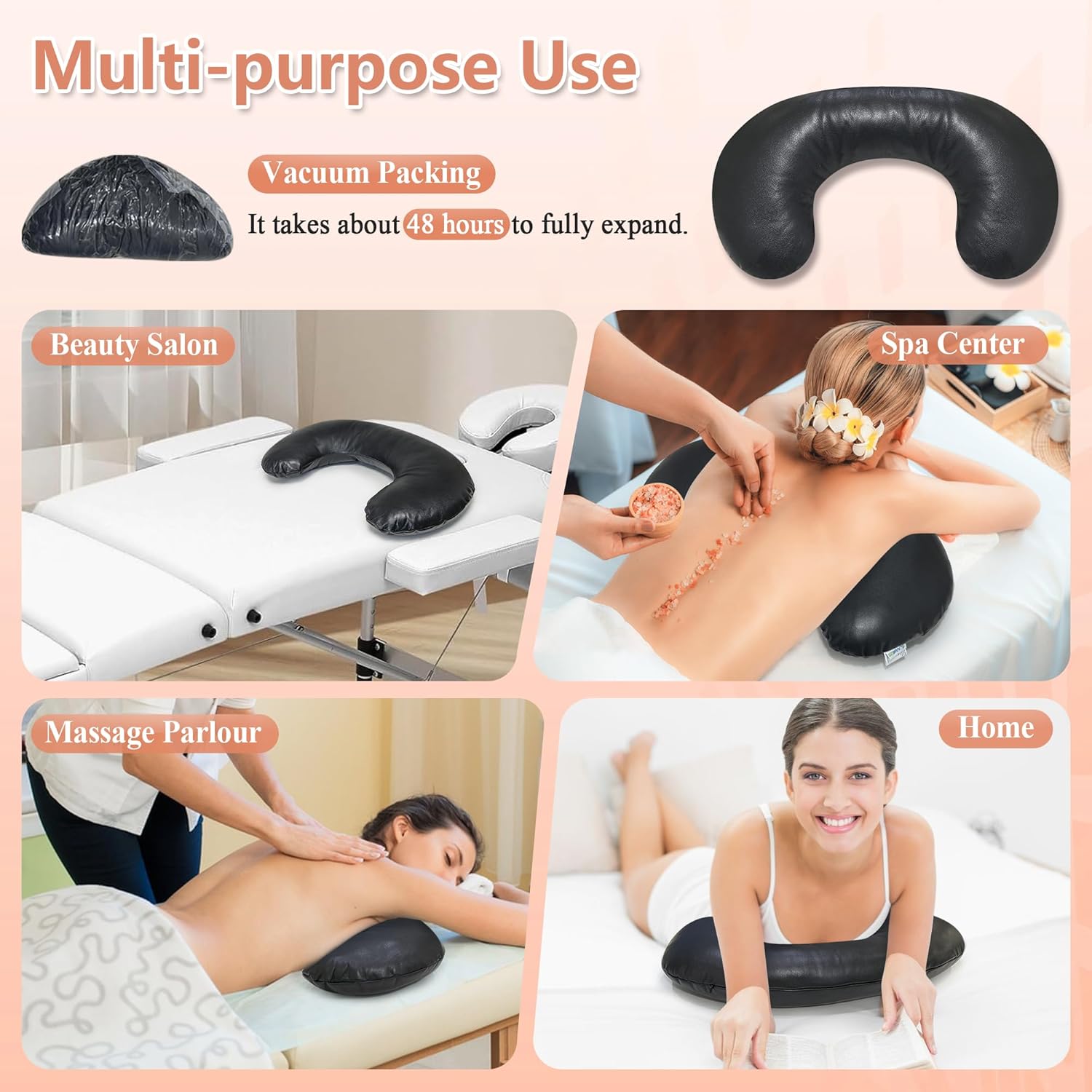 Breast Pillow for Massage Table, Massage Breast Support Pillow for Sleeping, Massage Bolster Wedge, Post Surgery Breast Pillow Chest, Faux Leather Spa Massage Cushion Prone Pillow for Beauty Salon