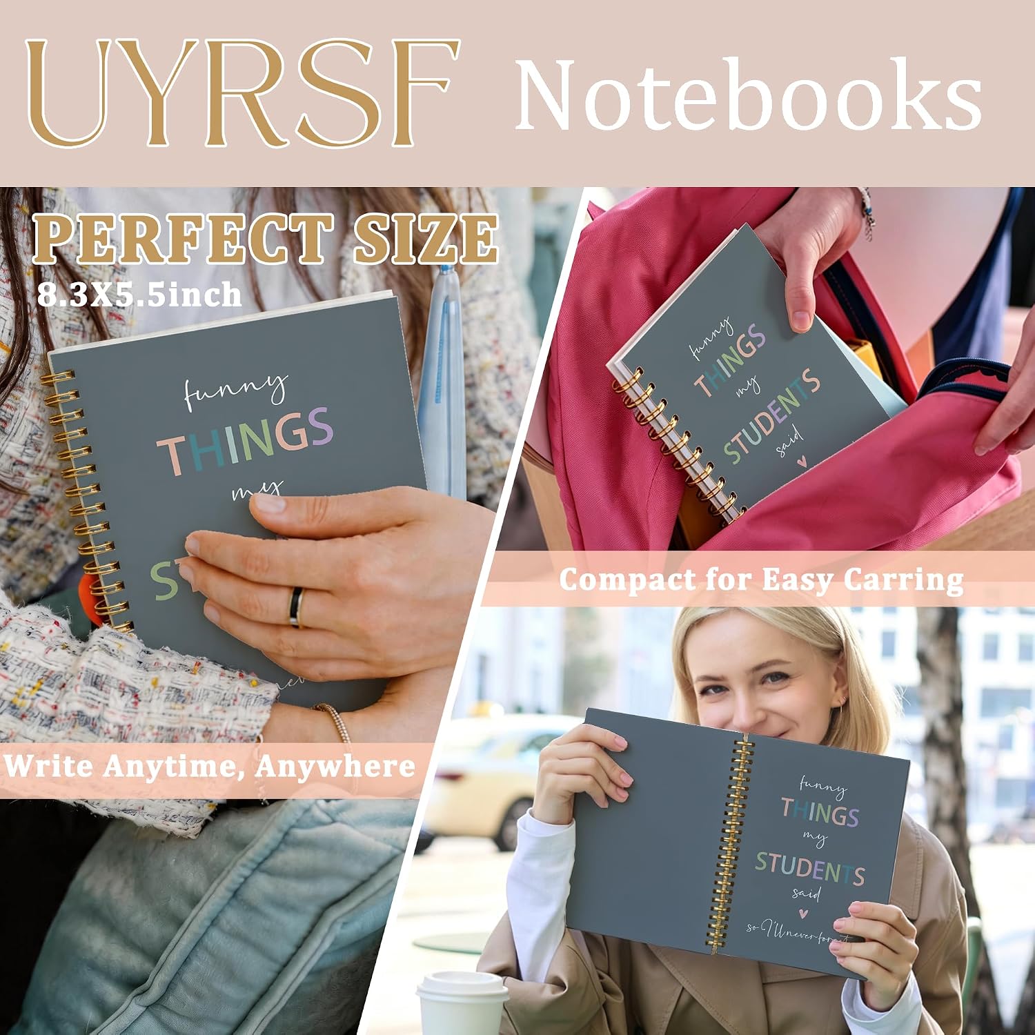Teacher Appreciation Gifts Notebook Journal 5.5x8.3, End of Year Teacher Gifts Hardcover Notebook for Work Supplies, Things My Students Said Journals for Writing image 3
