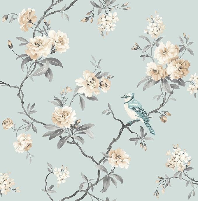 Chinoiserie Bird Wallpaper Duck Egg Blue Fine Decor FD40765 Amazon.co