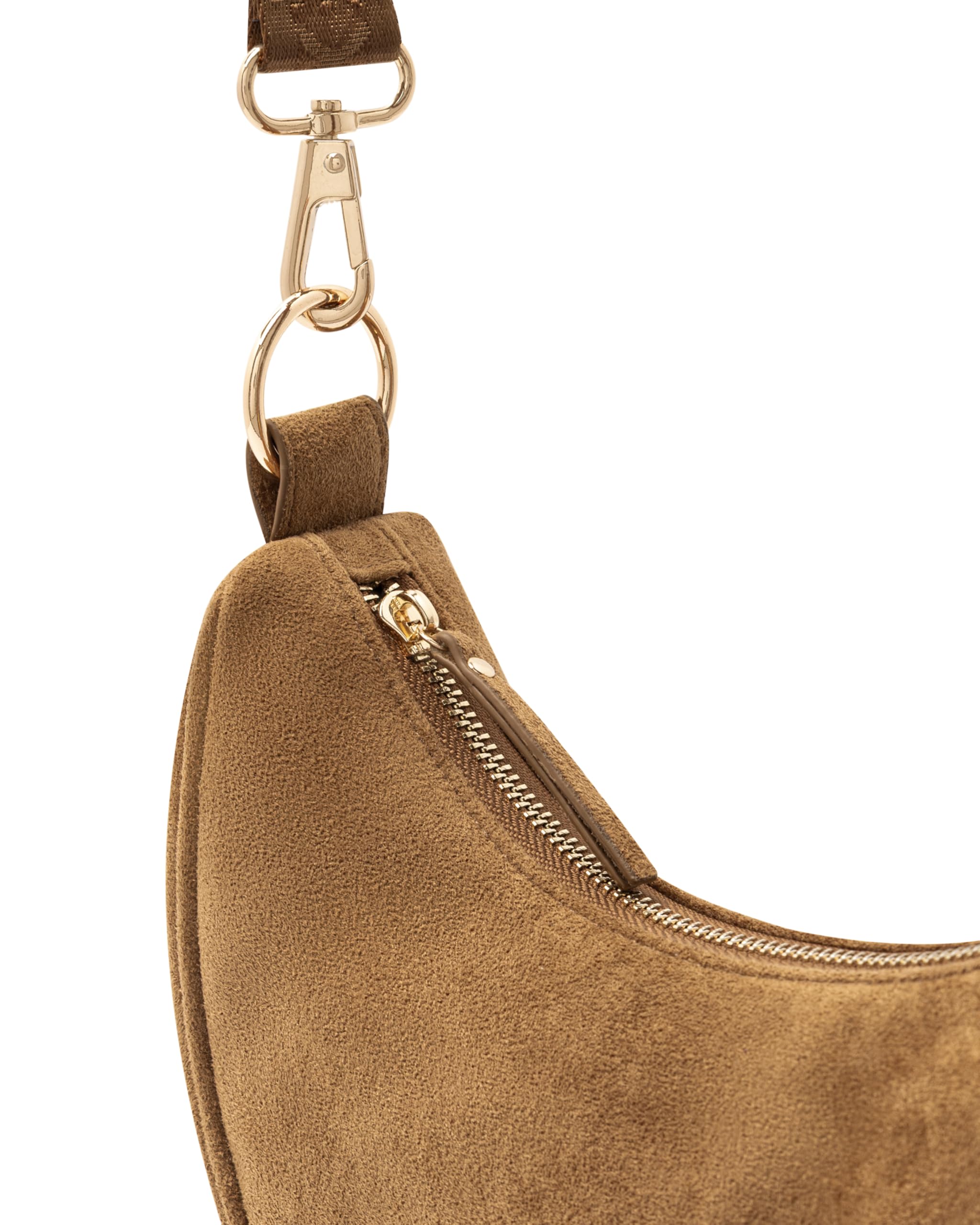 Expatrié Borsa a Tracolla Donna - Lea Small Suede - Borsa a Spalla Mezzaluna - Crossbody Moon Bag - Marsupio Rotonda in Pelle Vegana - Idrorepellente