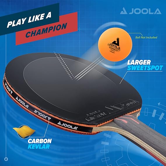 Joola インフィニティオーバードライブ - カーボンテクノロジーを採用したプロフェッショナルパフォーマンスのピンポンパドル - 両側にブラックラバー - 高度なトレーニングのための競技用卓球ラケット - エクストリームスピード