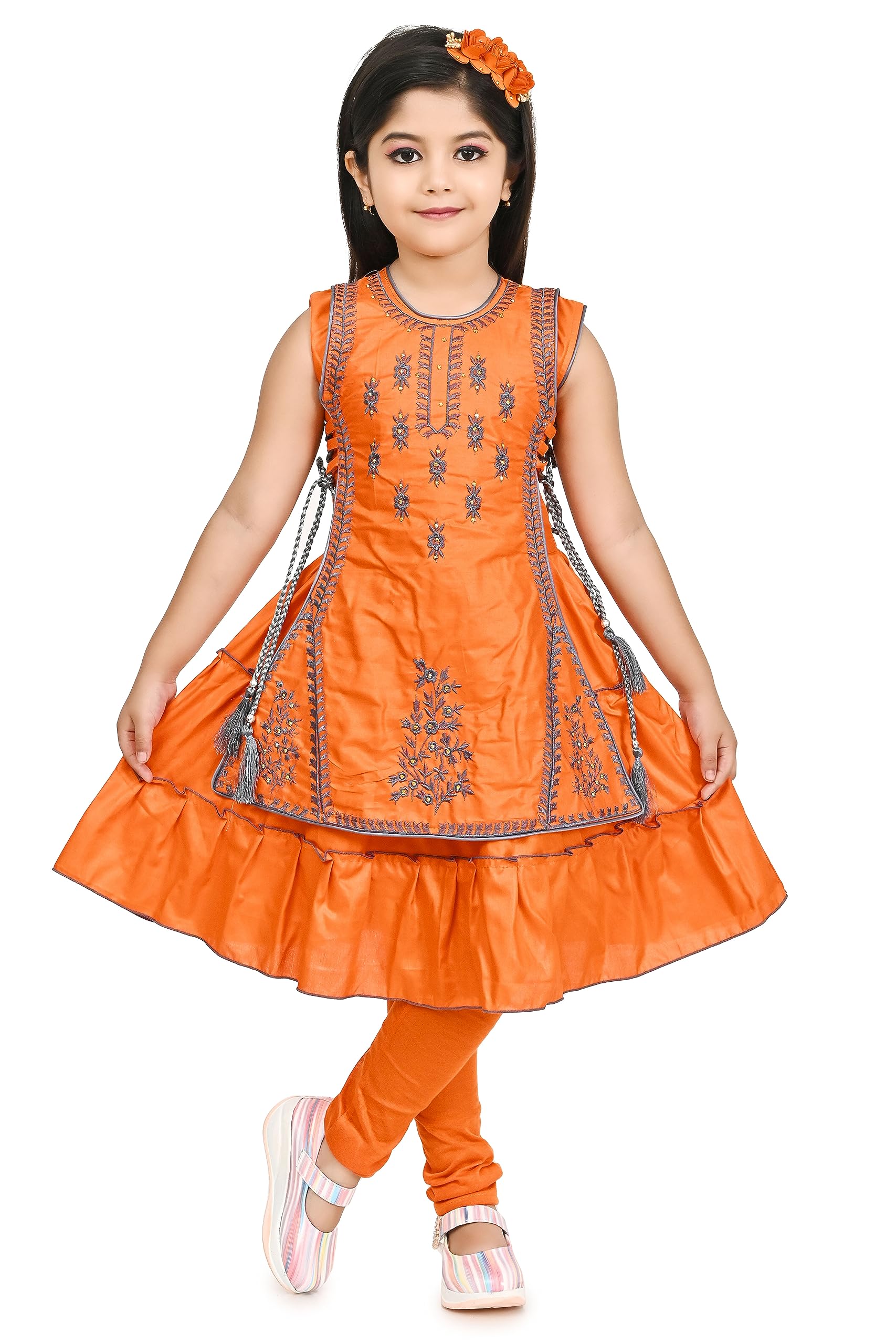 GenericKids Dress Girls Dress with Leggings & Seven Colors Available
