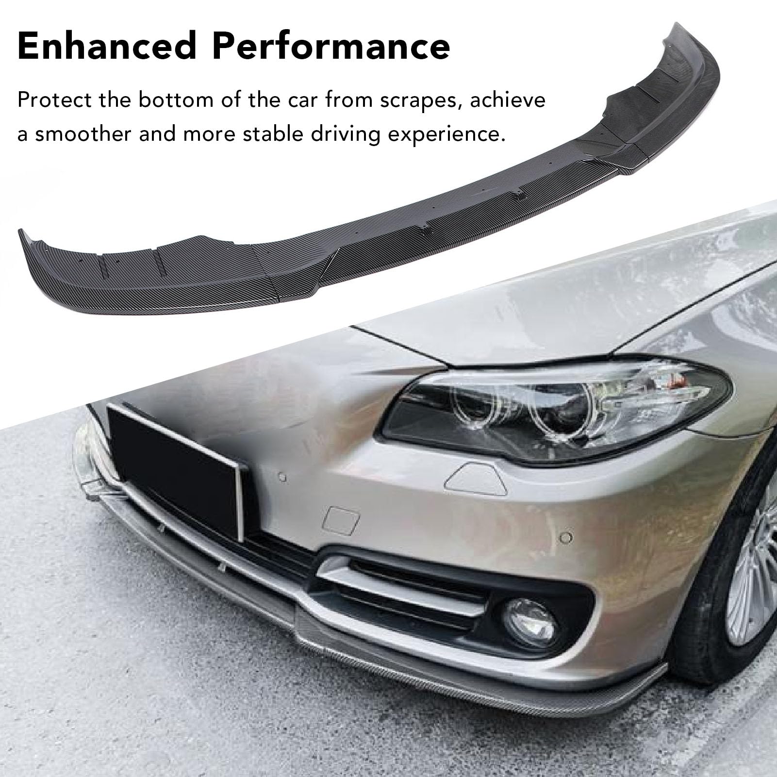 Lip Divisor Spoiler Protector, Skrzydło Ust Odporne (styl z włókna węglowego)