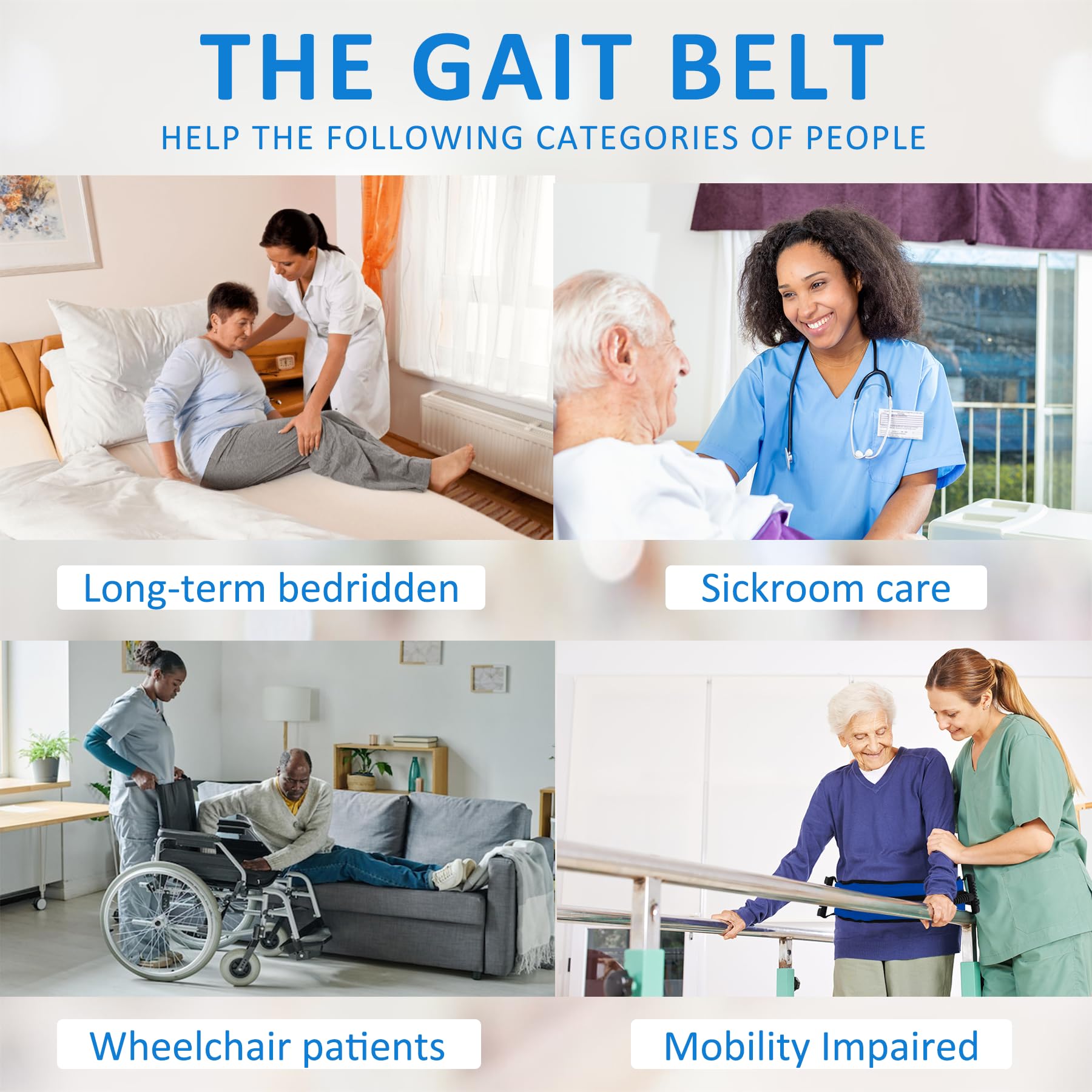 Gait Belt for Seniors, Transfer Belt with 7 Nylon Padded Handles — Amazon image 7