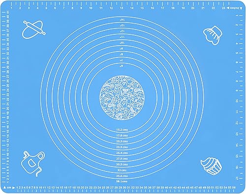 Alfombrilla de silicona para repostería, con medidas, sin BPA, antiadherente y antideslizante, para hornear pasteles, pizzas.