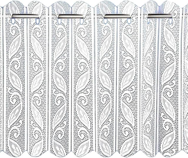 Lace Net Voile Louvre Vertical Pleated Window Blind Panel Curtain White (72" wide x 48" drop (180x120cm))