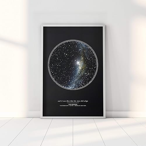 Miniatura 4 de Custom Personalized Night Sky Star Map Poster, Unframed Print with Black Background