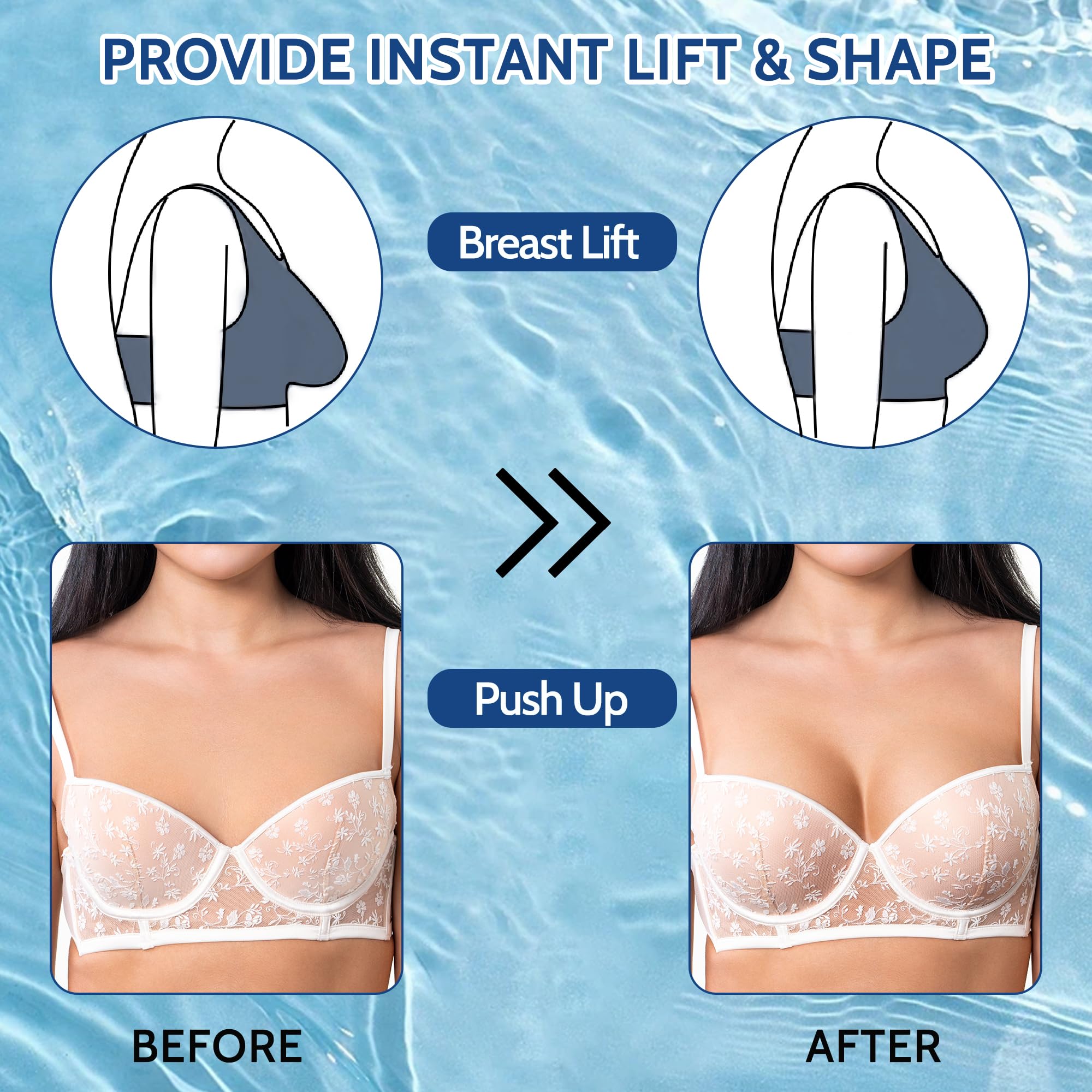 Nimiah Inserti impermeabili per reggiseno, push-up, imbottiture per bikini, per donne, coppe per cucito, aggiungere scollatura in costumi da bagno Top sportivi