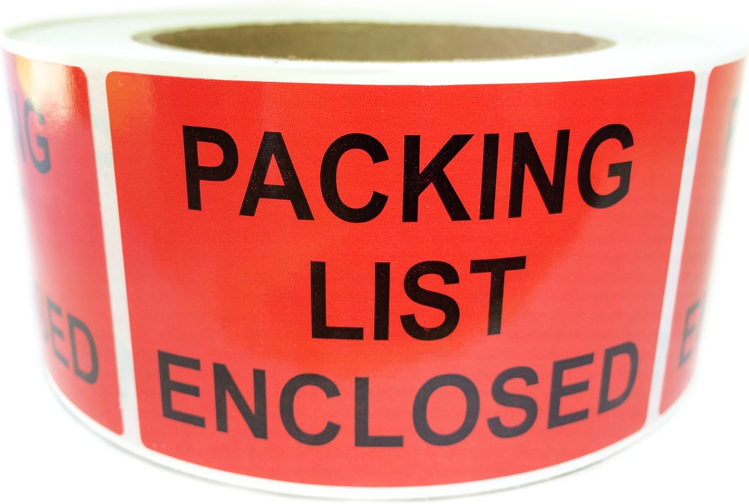 Red "Packing List Enclosed" Labels 3" by 2" 500 ct Roll Office Products