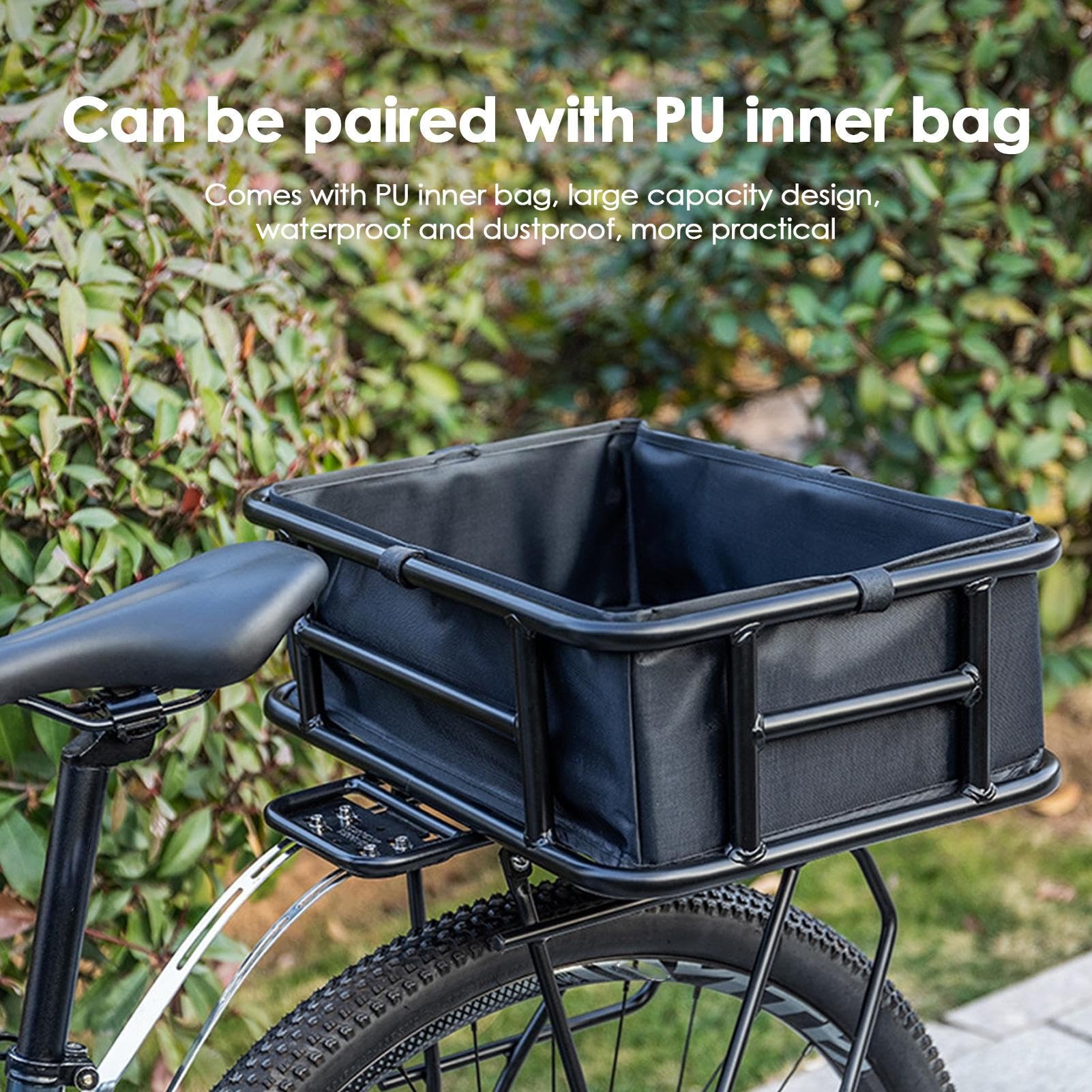 Rear Basket, Heavy Duty Bicycle Basket, Rear Rack Basket, Cargo Basket, Basket With Liner, Electric Rear Basket, Heavy Duty Rear Rack Basket, Biciclette Cargo Basket,
