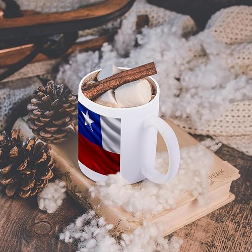 Miniatura 6 de 3dRose Taza de cerámica con diseño de bandera de Chile agitando en el viento, 11 onzas