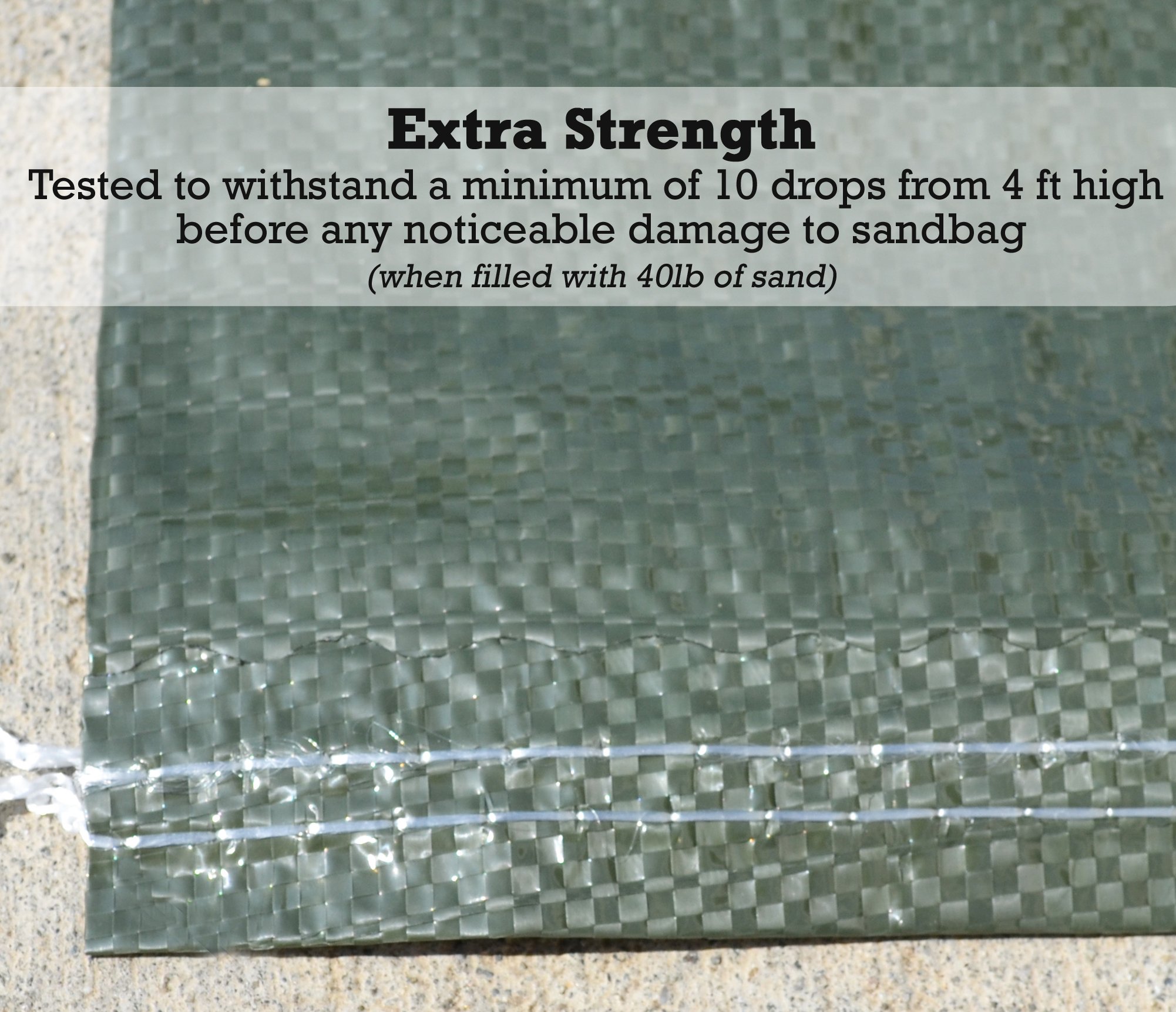 Polypropylene Olive Drab Rugged Sandbag | 14 Inches by 26 Inches | Pack of 15 | Military Grade | Protects Homes & Businesses from Flooding | Sand Bags Trusted by US Military & Red Cross