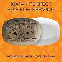 Vista 6 de Ouija Board Spirit Board Planchette Personalized Platter, Sun Moon Skull Bats Evil Eye Halloween Platter For Serving Food, Halloween Party Platter