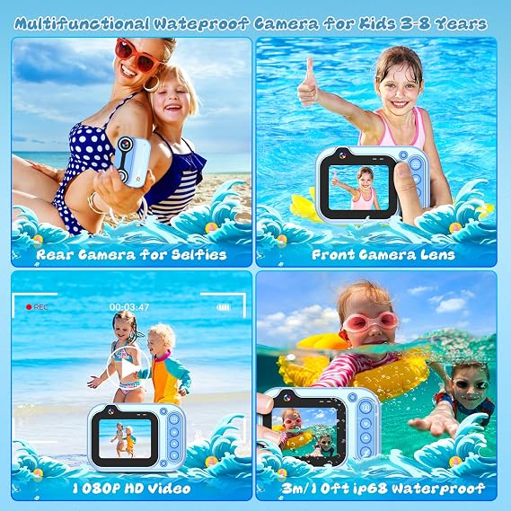 Kids Camera Waterproof 3M Underwater Camera for Kids 26MP 1080P HD Digital Camera 2.4
