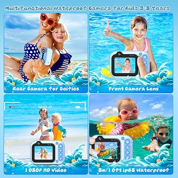 Kids Camera Waterproof 3M Underwater Camera for Kids 26MP 1080P HD Digital Camera 2.4