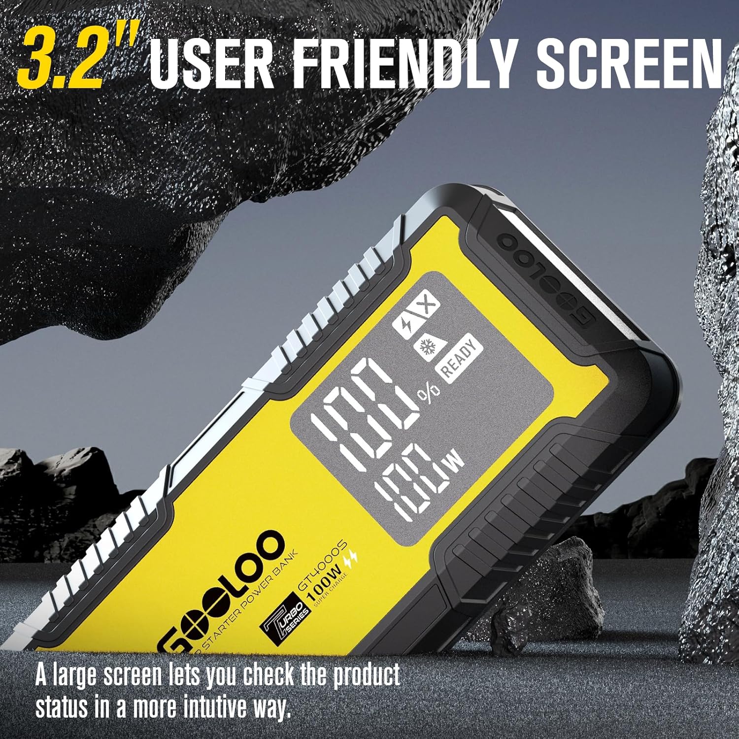 GOOLOO GT4000S Jump Starter 4000A Car Jumper Starter (Up to 10L Diesel 12L Gas Engines) & Gooloo 100W USB C Charger Block